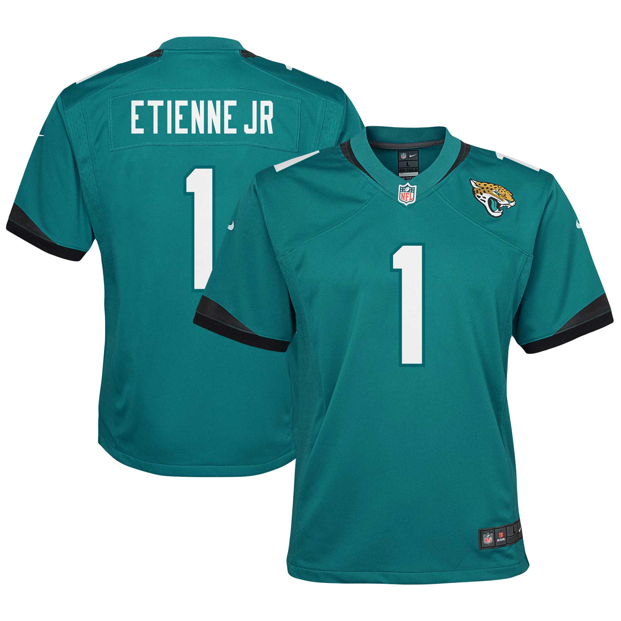Youth Jacksonville Jaguars Travis Etienne Teal Game Jersey JS9822 nicesnker