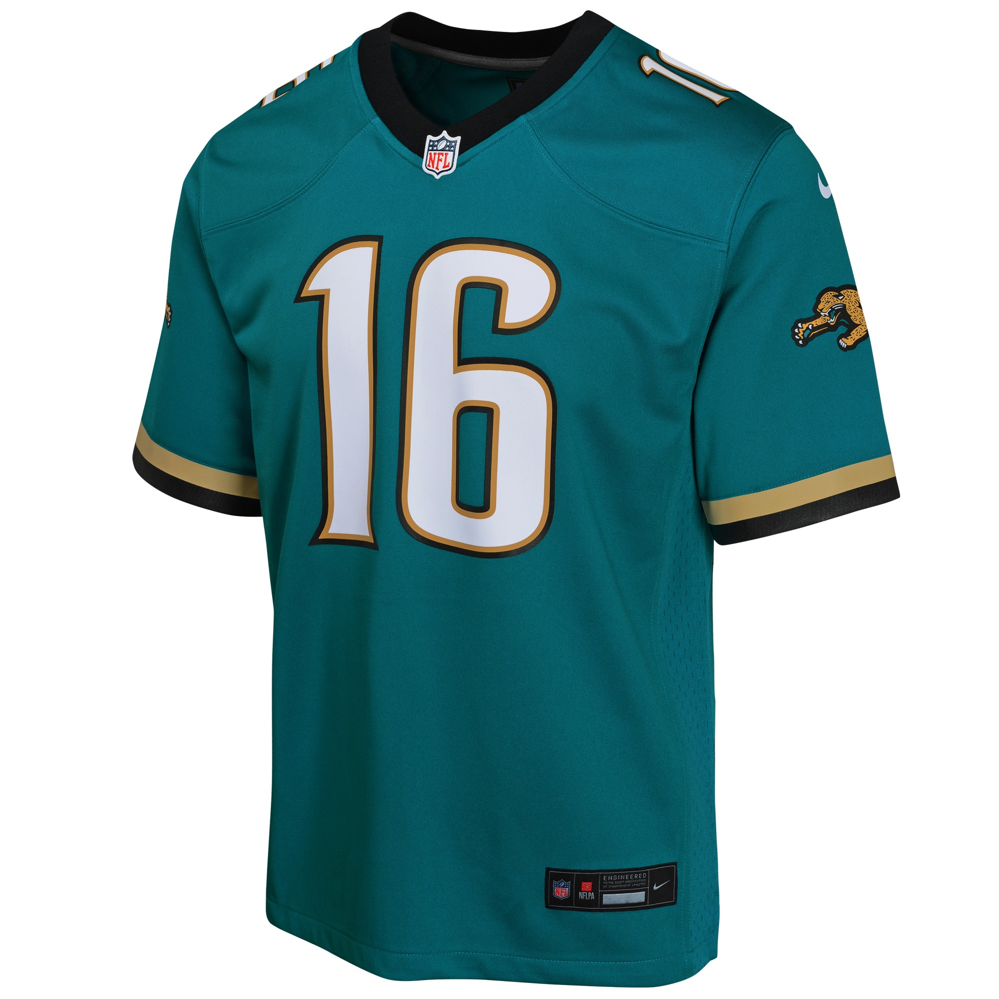Alternative view of Youth Jacksonville Jaguars Trevor Lawrence Teal Prowler Throwback Player Game Jersey JS5187 nicesnker