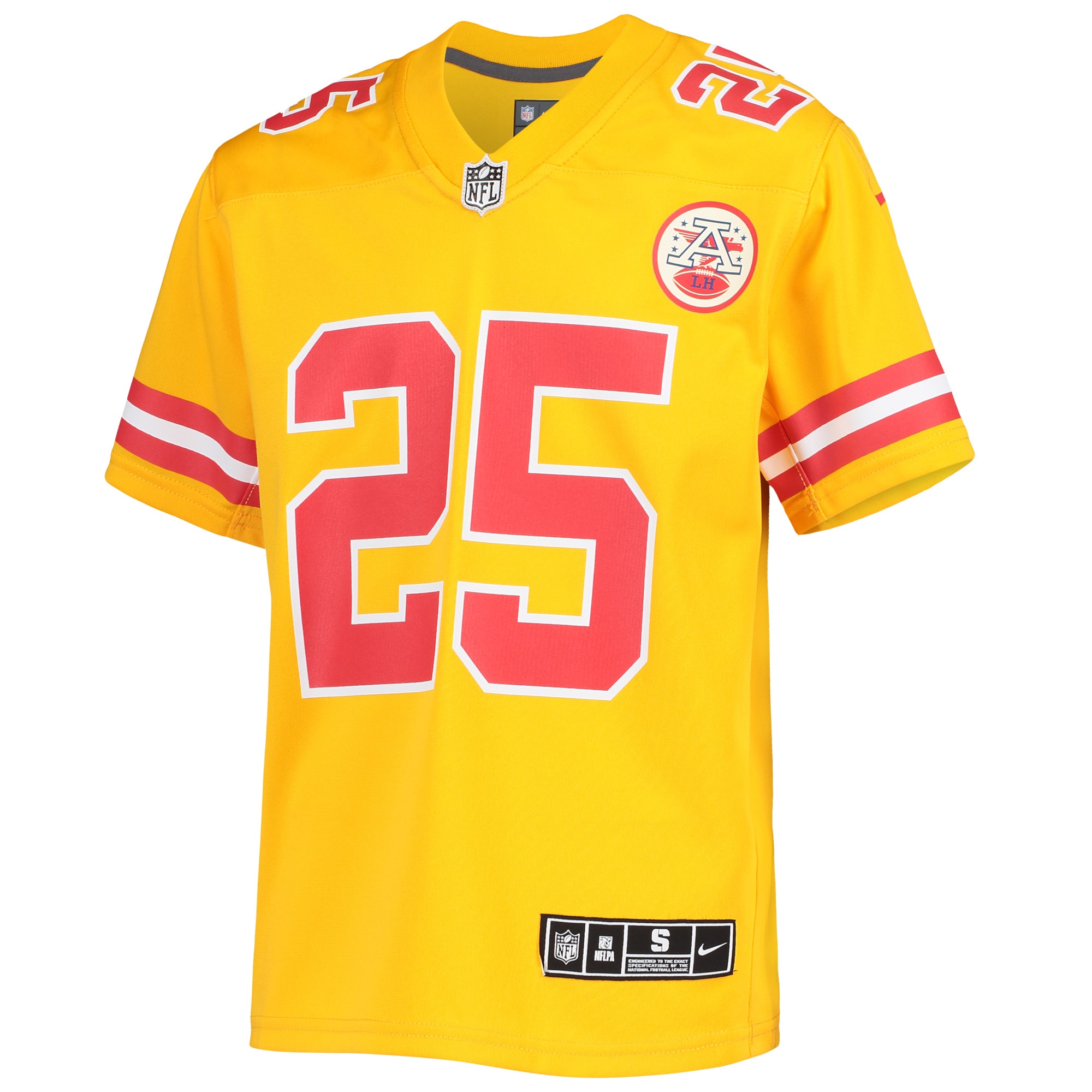 Alternative view of Youth Kansas City Chiefs Clyde Edwards-Helaire Gold Inverted Team Game Jersey JS6932 nicesnker