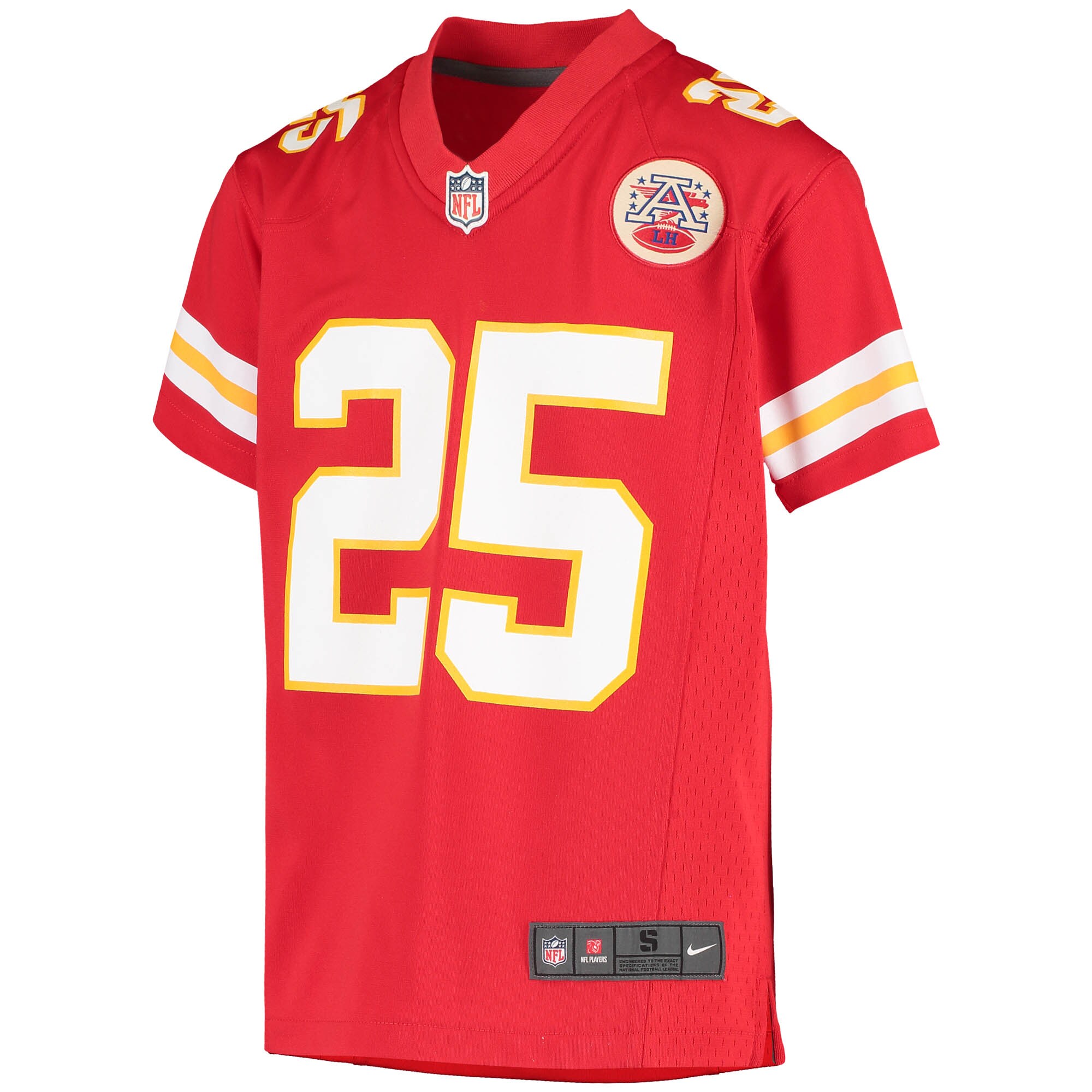 Alternative view of Youth Kansas City Chiefs Clyde Edwards-Helaire Red Game Jersey JS4142 nicesnker