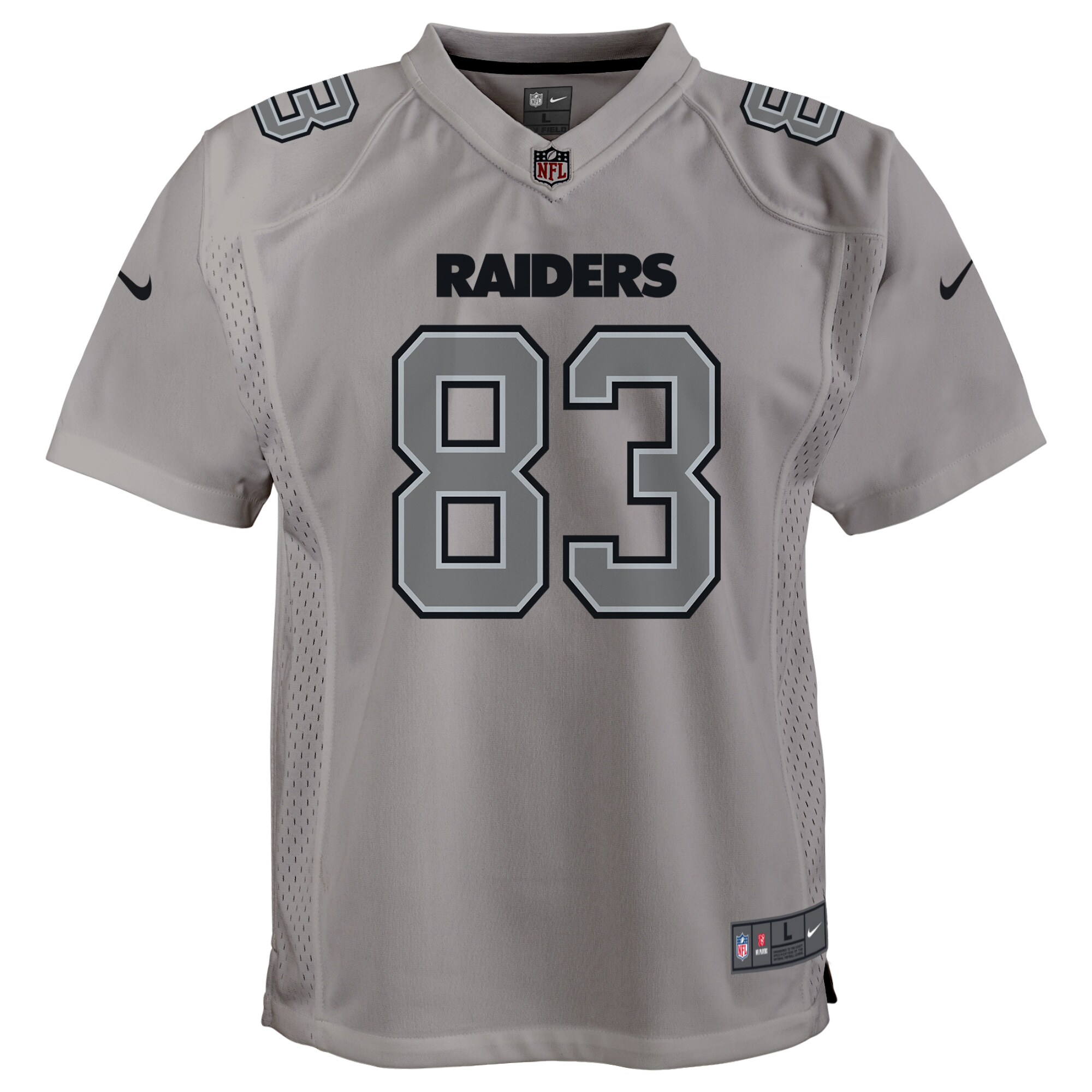 Alternative view of Youth Las Vegas Raiders Darren Waller Gray Atmosphere Game Jersey JS4199 nicesnker