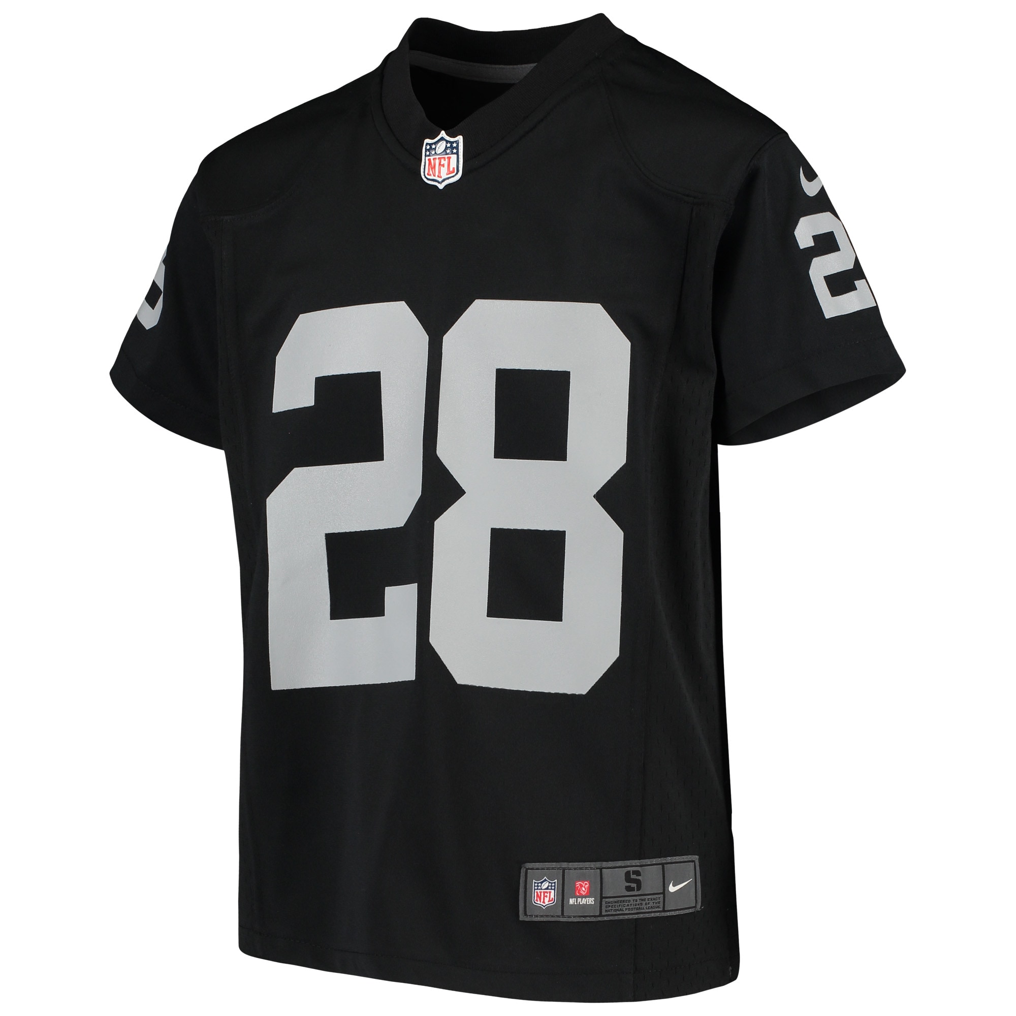 Alternative view of Youth Las Vegas Raiders Josh Jacobs Black Game Jersey JS3222 nicesnker