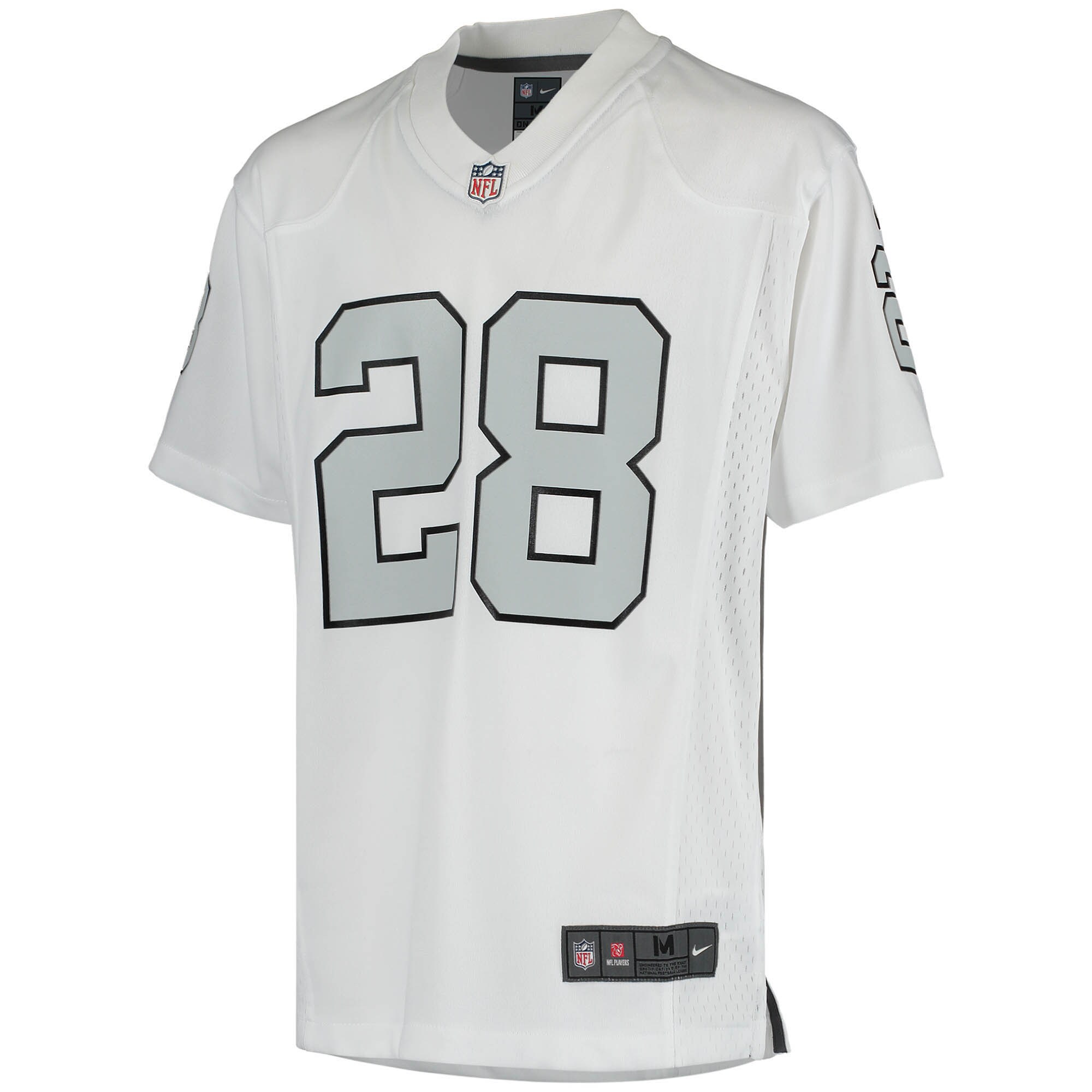 Alternative view of Youth Las Vegas Raiders Josh Jacobs White Color Rush Game Jersey JS6070 nicesnker