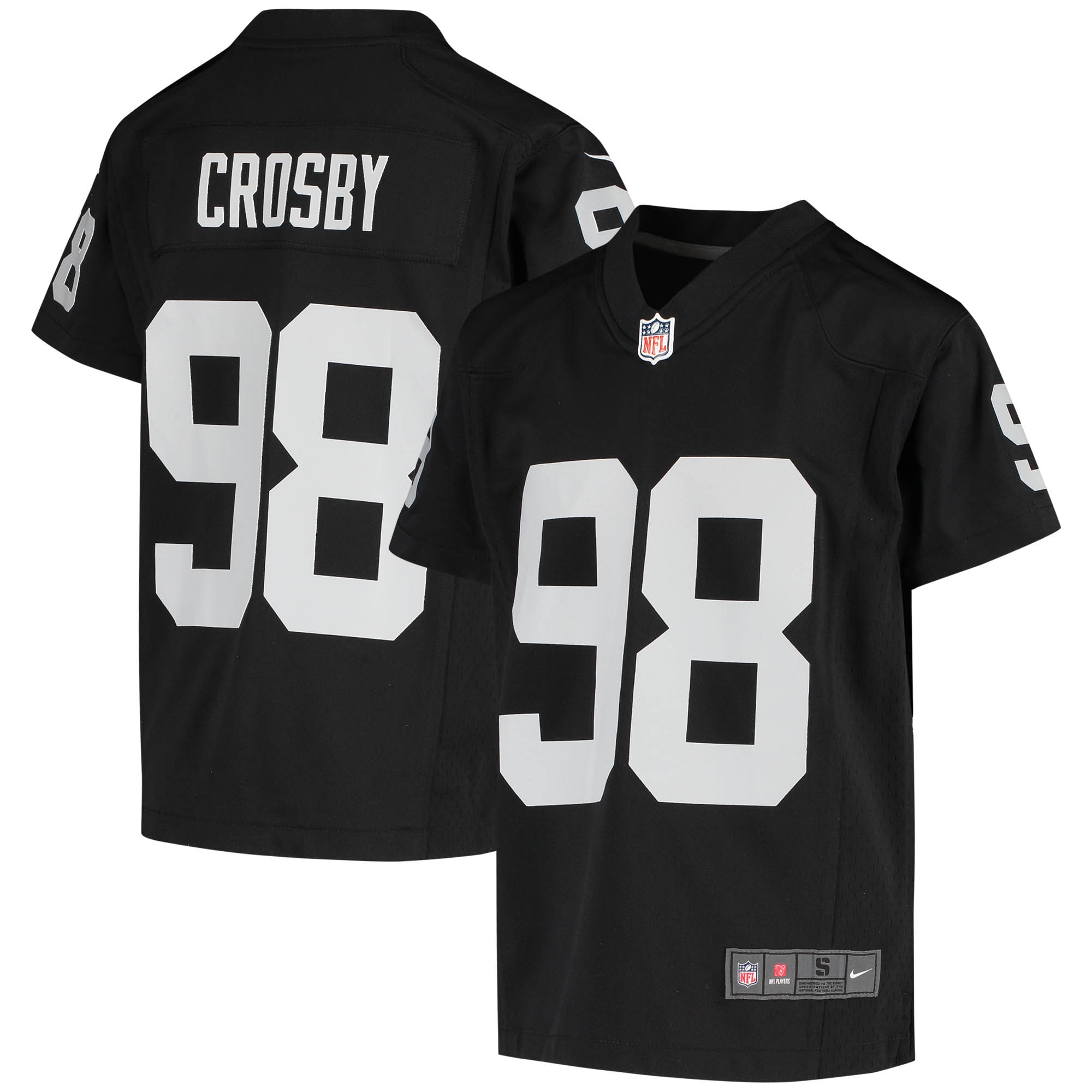 Youth Las Vegas Raiders Maxx Crosby Black Game Jersey JS3857 nicesnker