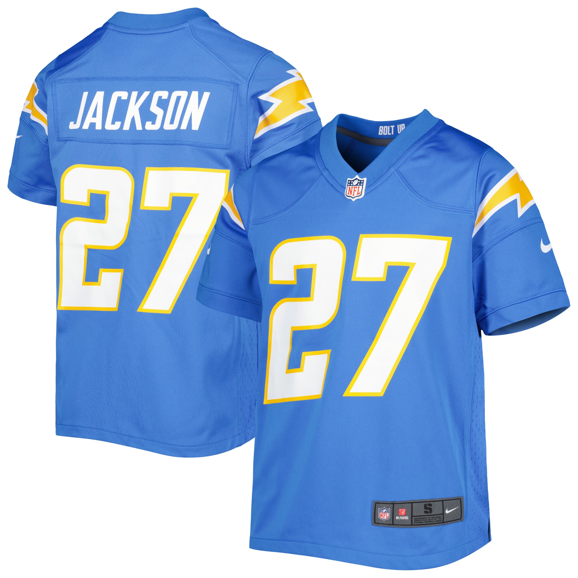 Youth Los Angeles Chargers JC Jackson Powder Blue Game Jersey JS6910 nicesnker