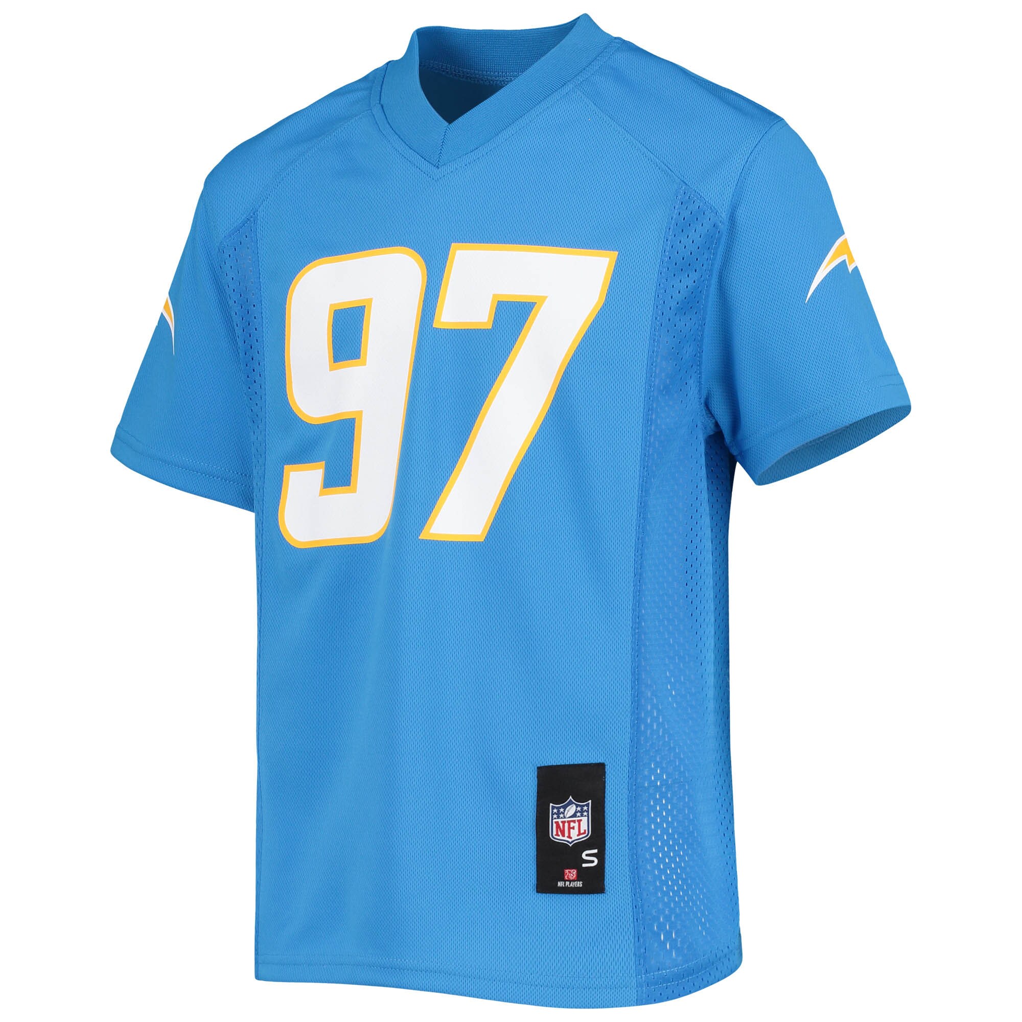 Alternative view of Youth Los Angeles Chargers Joey Bosa Powder Blue Player Jersey JS7005 nicesnker