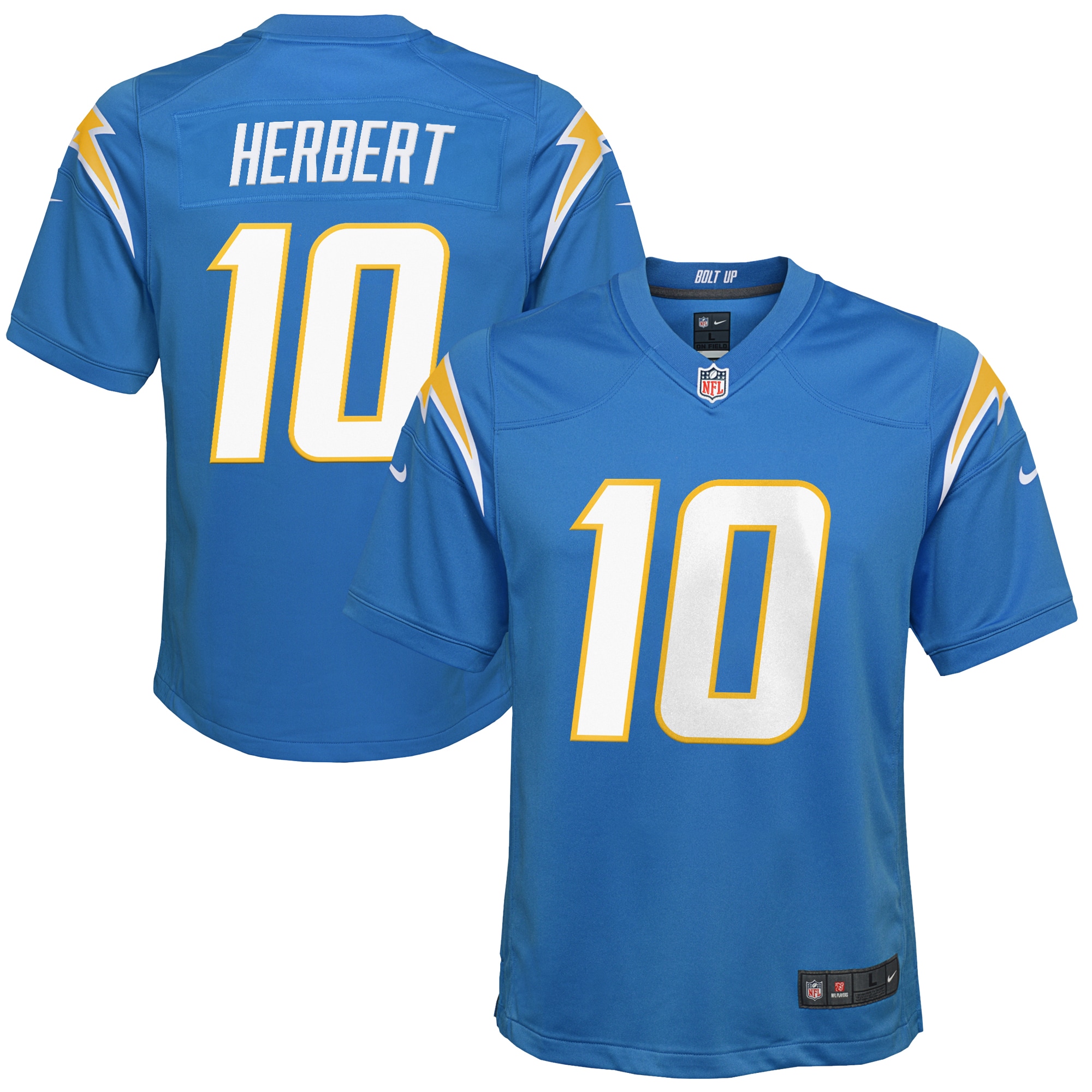 Youth Los Angeles Chargers Justin Herbert Powder Blue Game Jersey JS8875 nicesnker