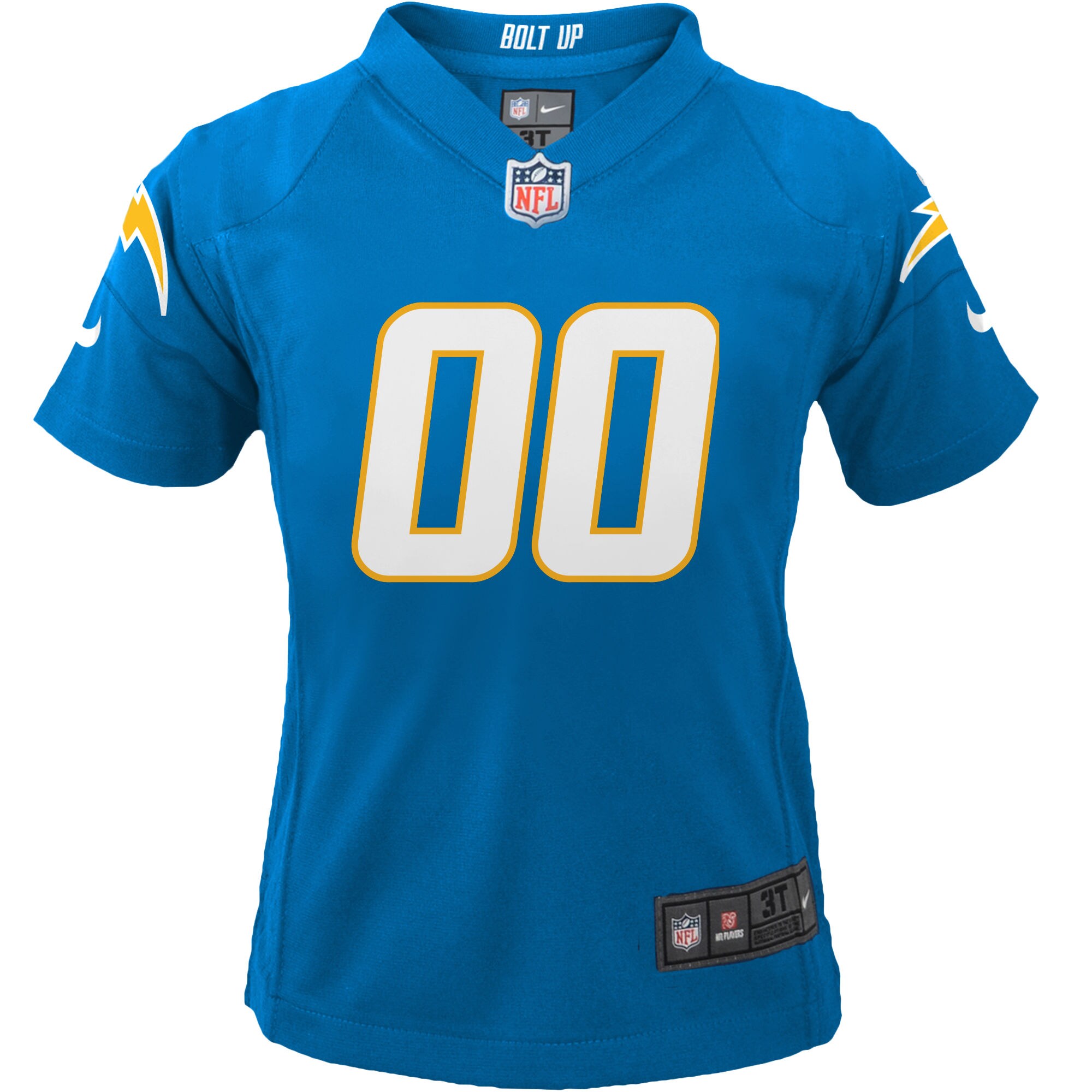 Alternative view of Youth Los Angeles Chargers Powder Blue Custom Game Jersey JS8729 nicesnker