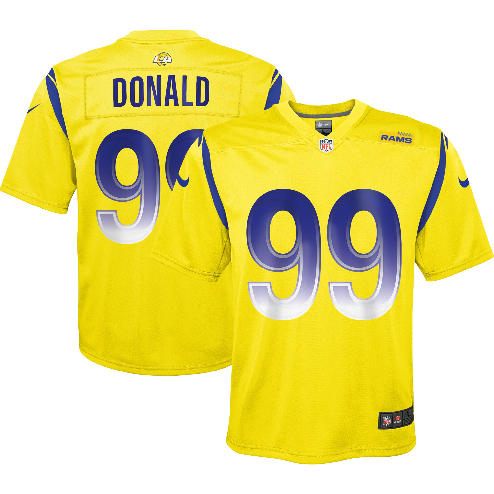Youth Los Angeles Rams Aaron Donald Gold Inverted Game Jersey JS3372 nicesnker