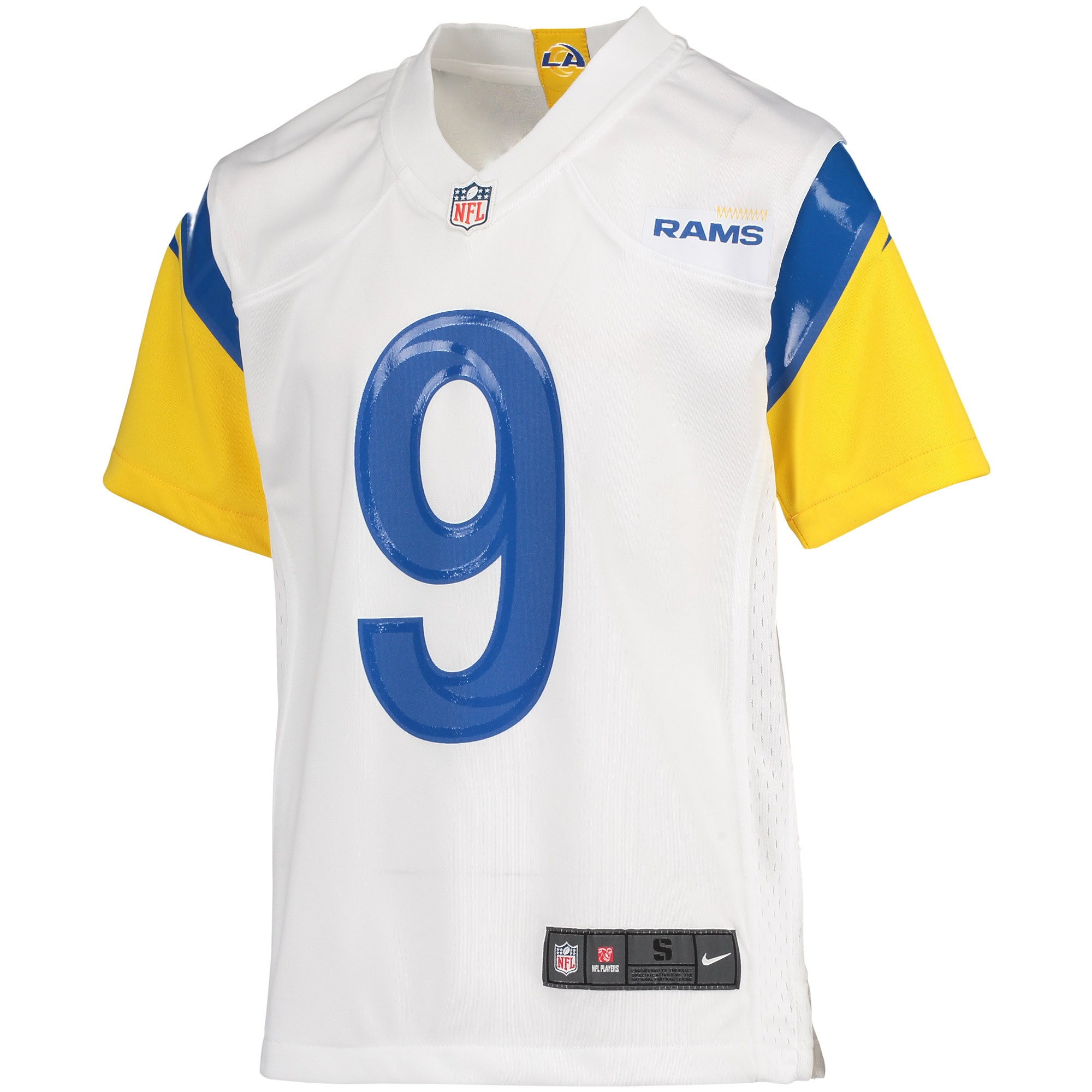 Alternative view of Youth Los Angeles Rams Matthew Stafford White Game Jersey JS7297 nicesnker