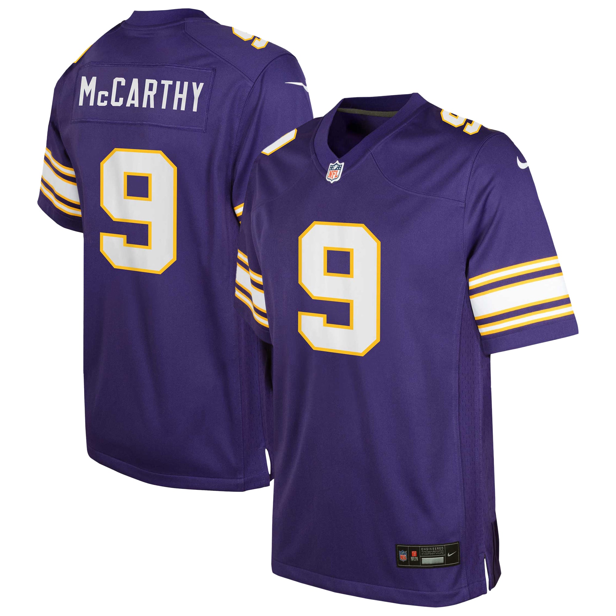 Youth Minnesota Vikings J.J. McCarthy Purple Classic Alternate Player Game Jersey JS7435 nicesnker