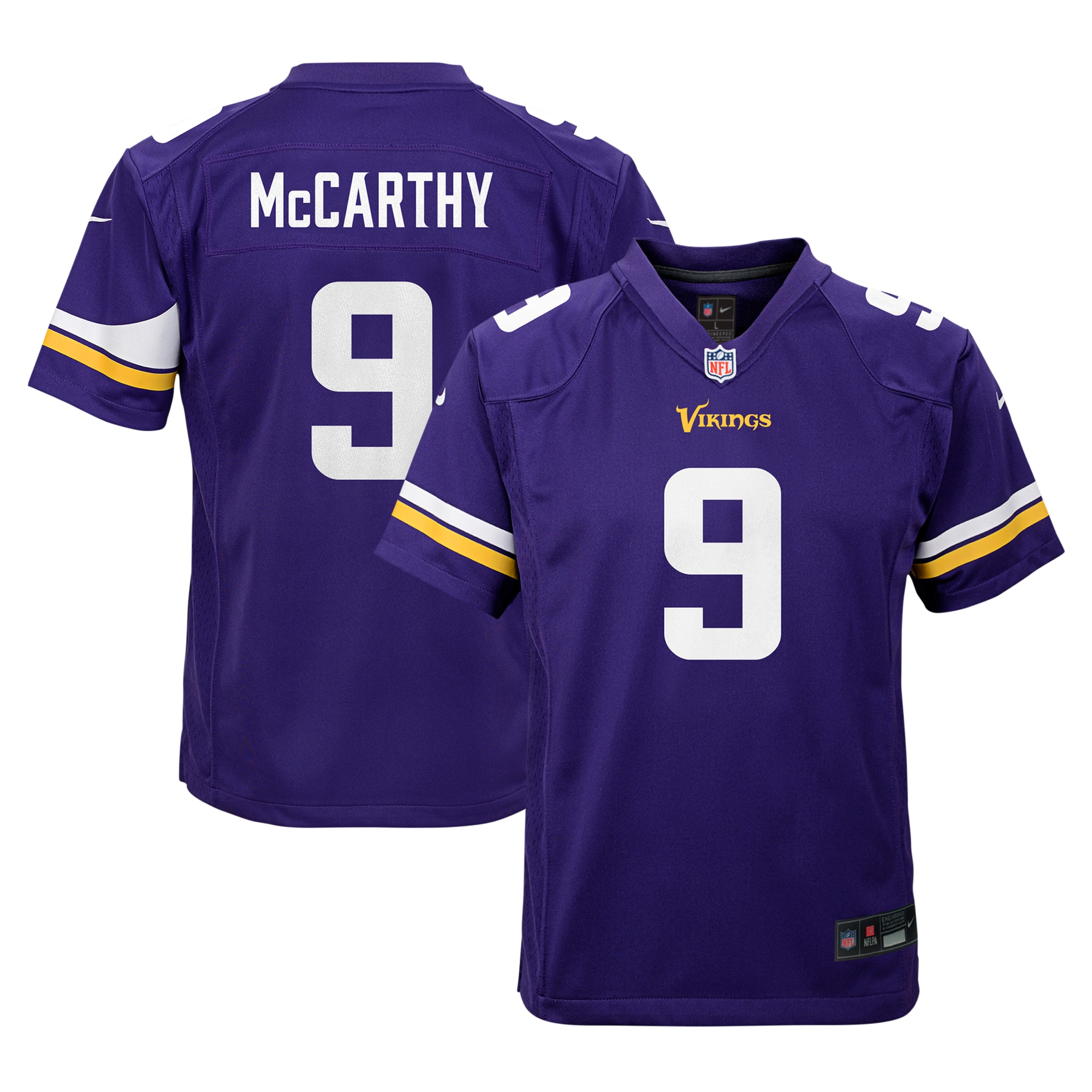 Youth Minnesota Vikings J.J. McCarthy Purple Team Player Game Jersey JS6776 nicesnker