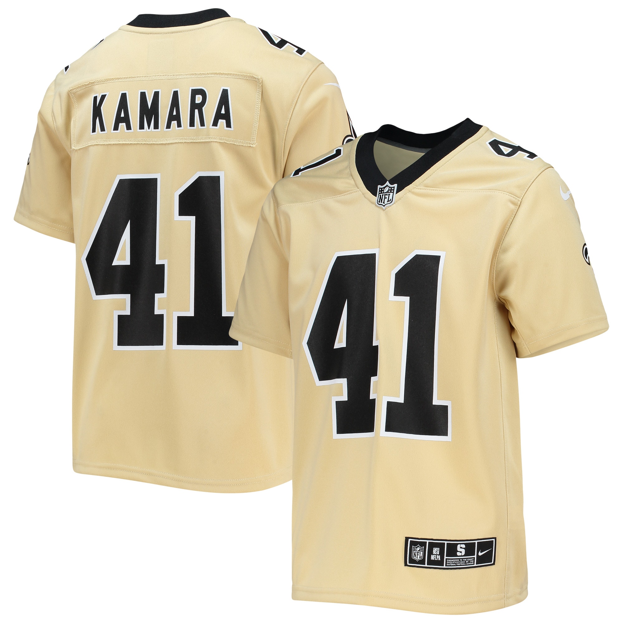 Youth New Orleans Saints Alvin Kamara Gold Inverted Team Game Jersey JS9219 nicesnker