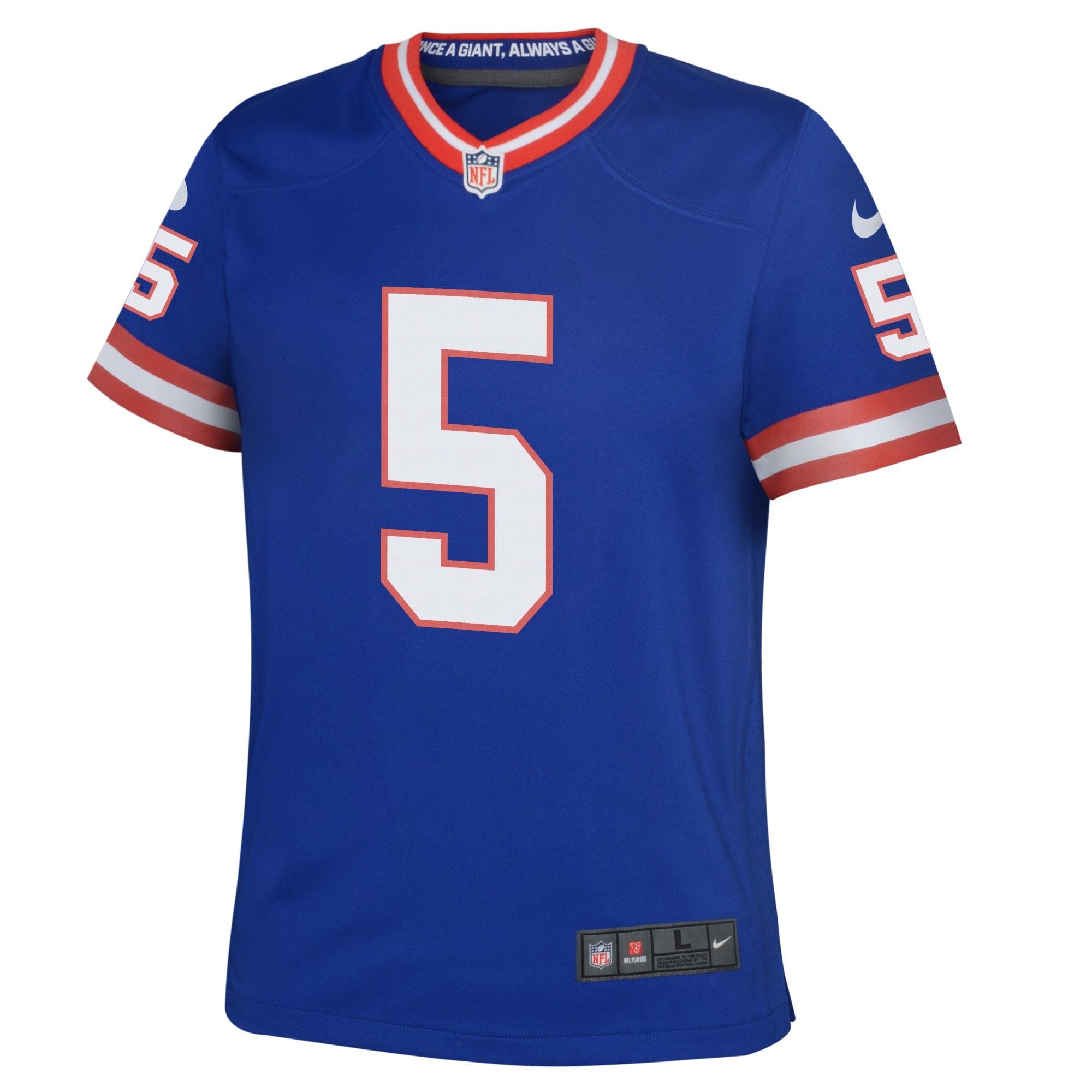 Alternative view of Youth New York Giants Kayvon Thibodeaux Royal Game Jersey JS8433 nicesnker