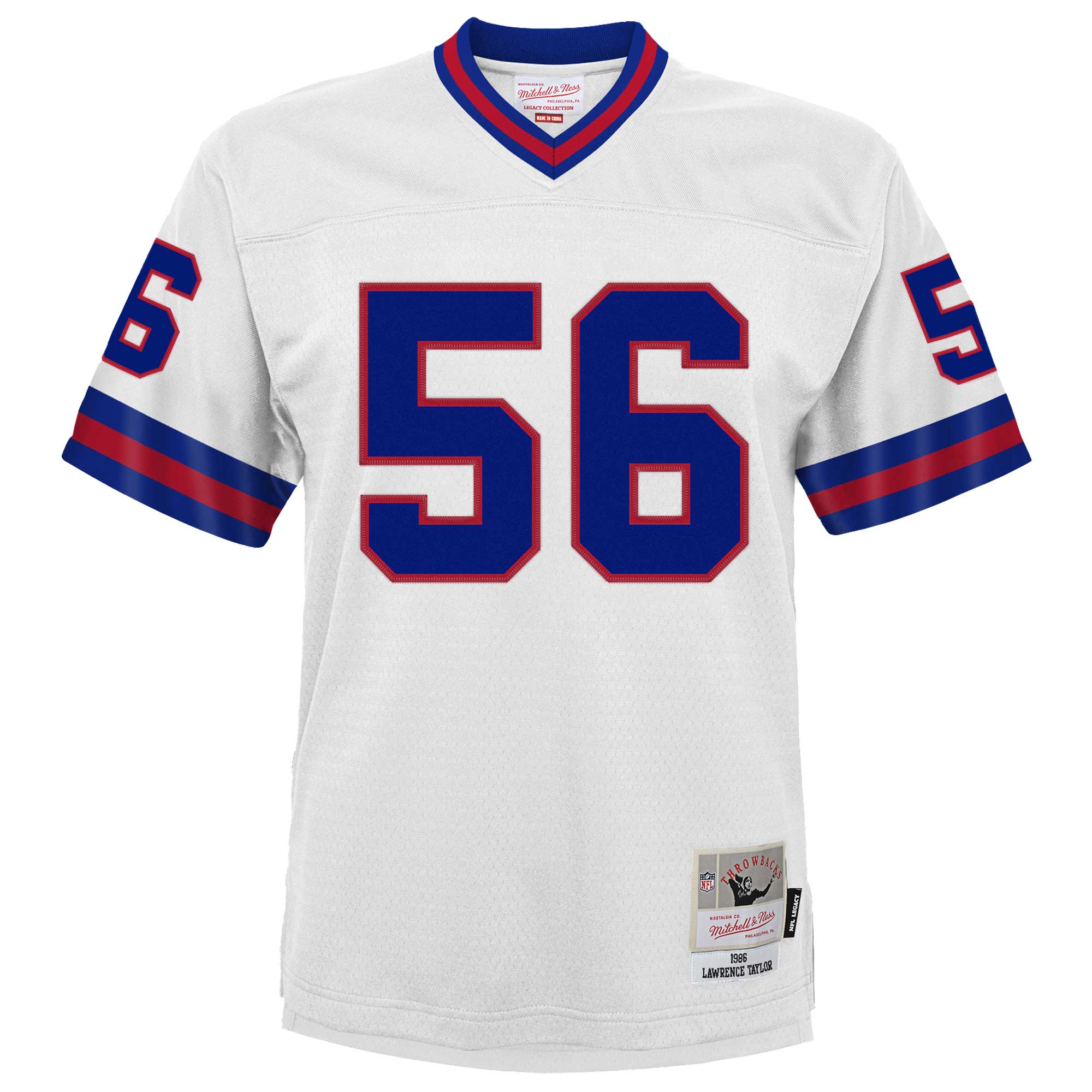 Alternative view of Youth New York Giants Lawrence Taylor Mitchell & Ness White 1986 Retired Player Legacy Jersey JS8110 nicesnker