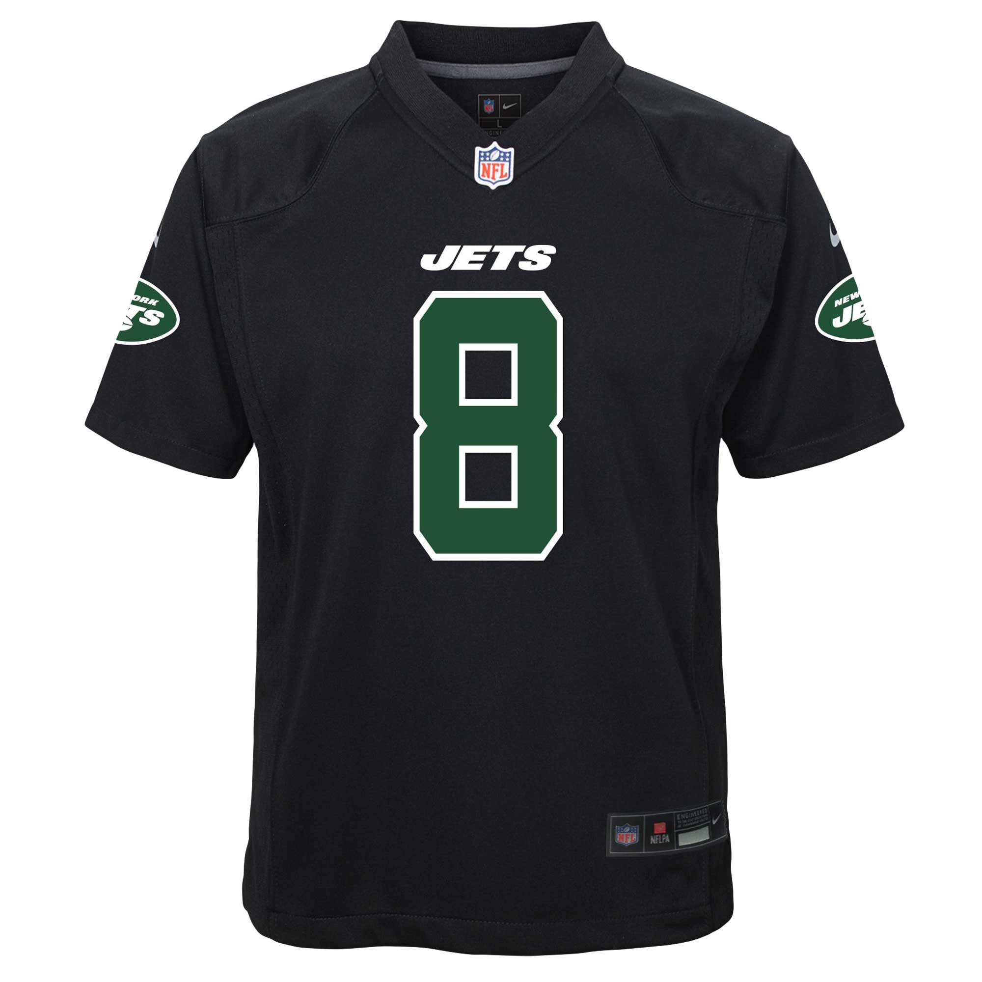 Alternative view of Youth New York Jets Aaron Rodgers Black Game Fashion Jersey JS6133 nicesnker