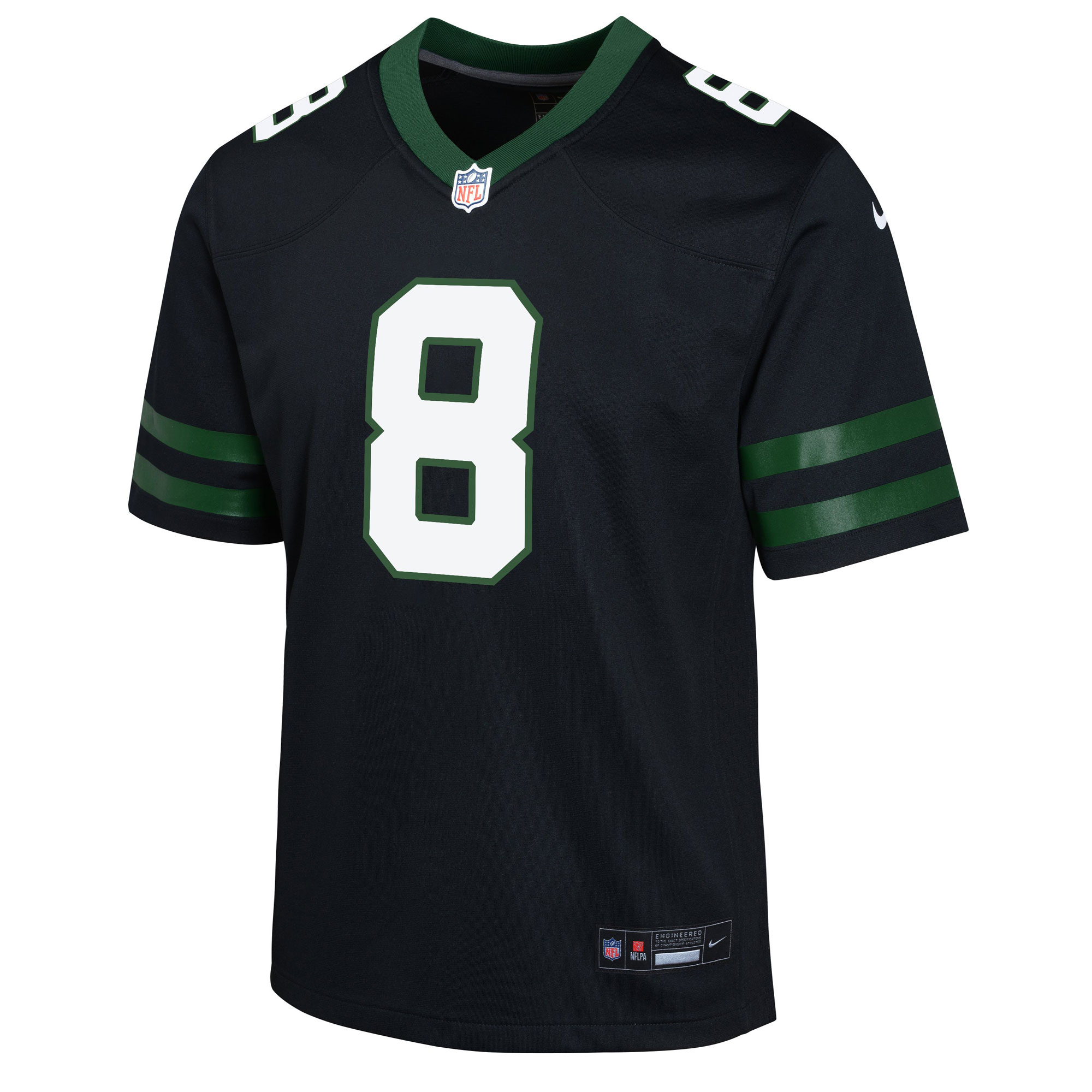Alternative view of Youth New York Jets Aaron Rodgers Legacy Black Alternate Game Jersey JS7659 nicesnker