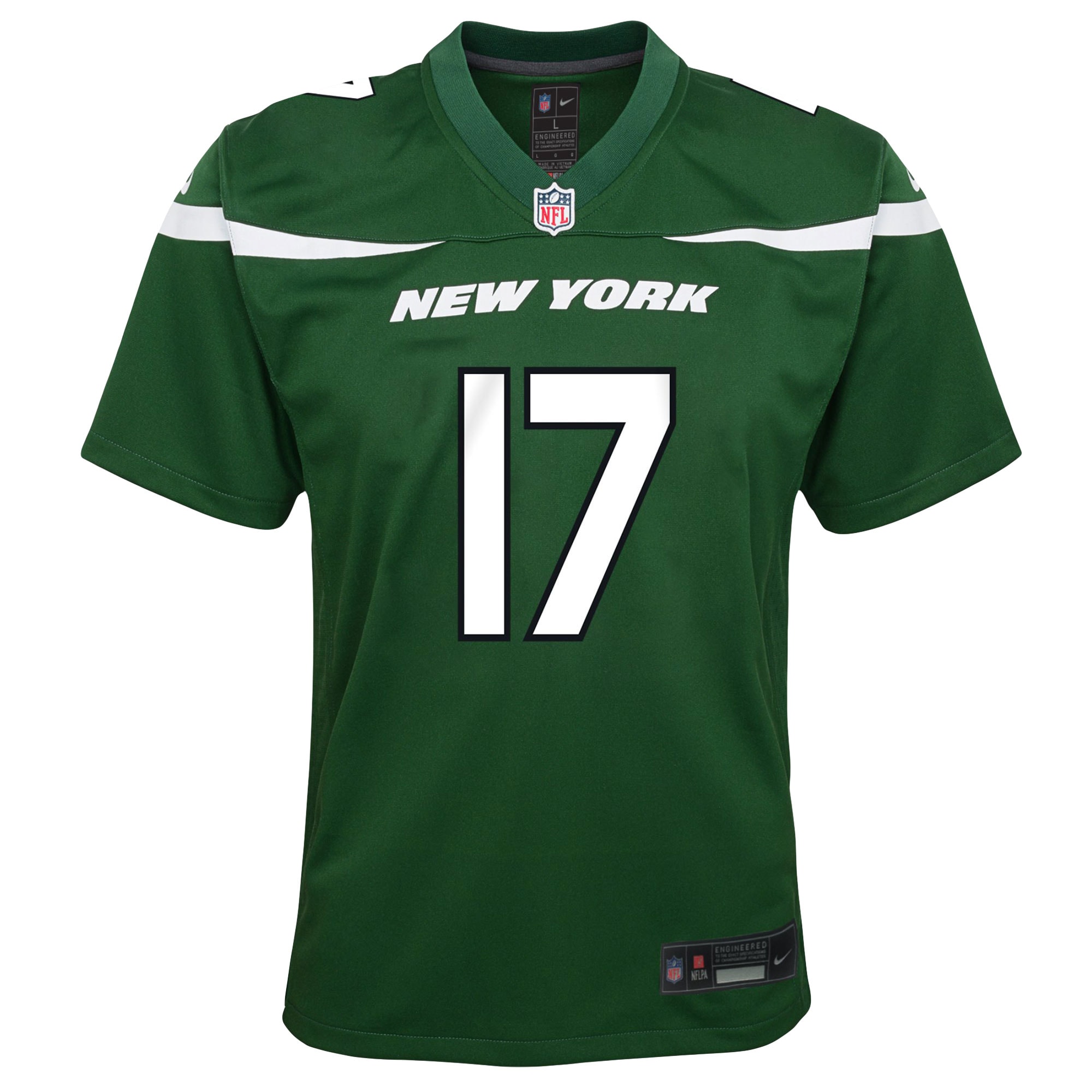 Alternative view of Youth New York Jets Garrett Wilson Green Game Jersey JS3224 nicesnker