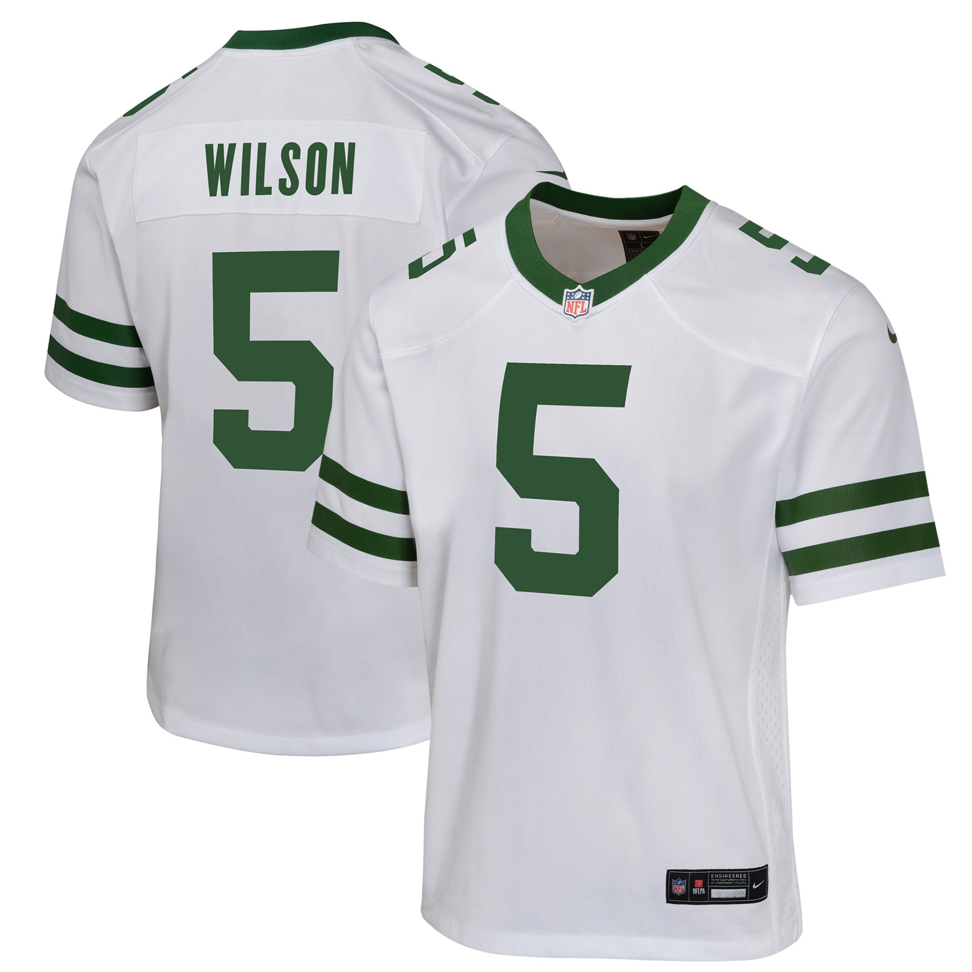 Youth New York Jets Garrett Wilson Legacy White Game Jersey JS4037 nicesnker