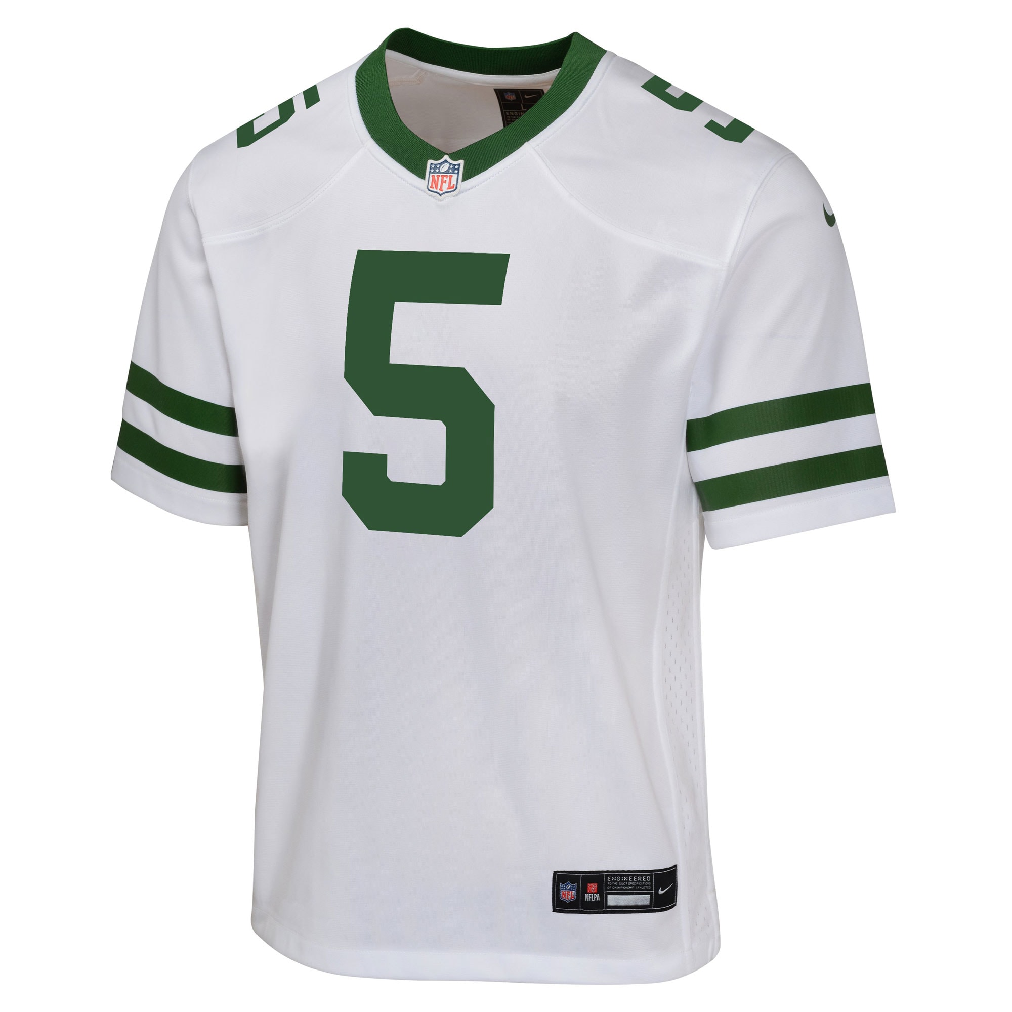 Alternative view of Youth New York Jets Garrett Wilson Legacy White Game Jersey JS4037 nicesnker