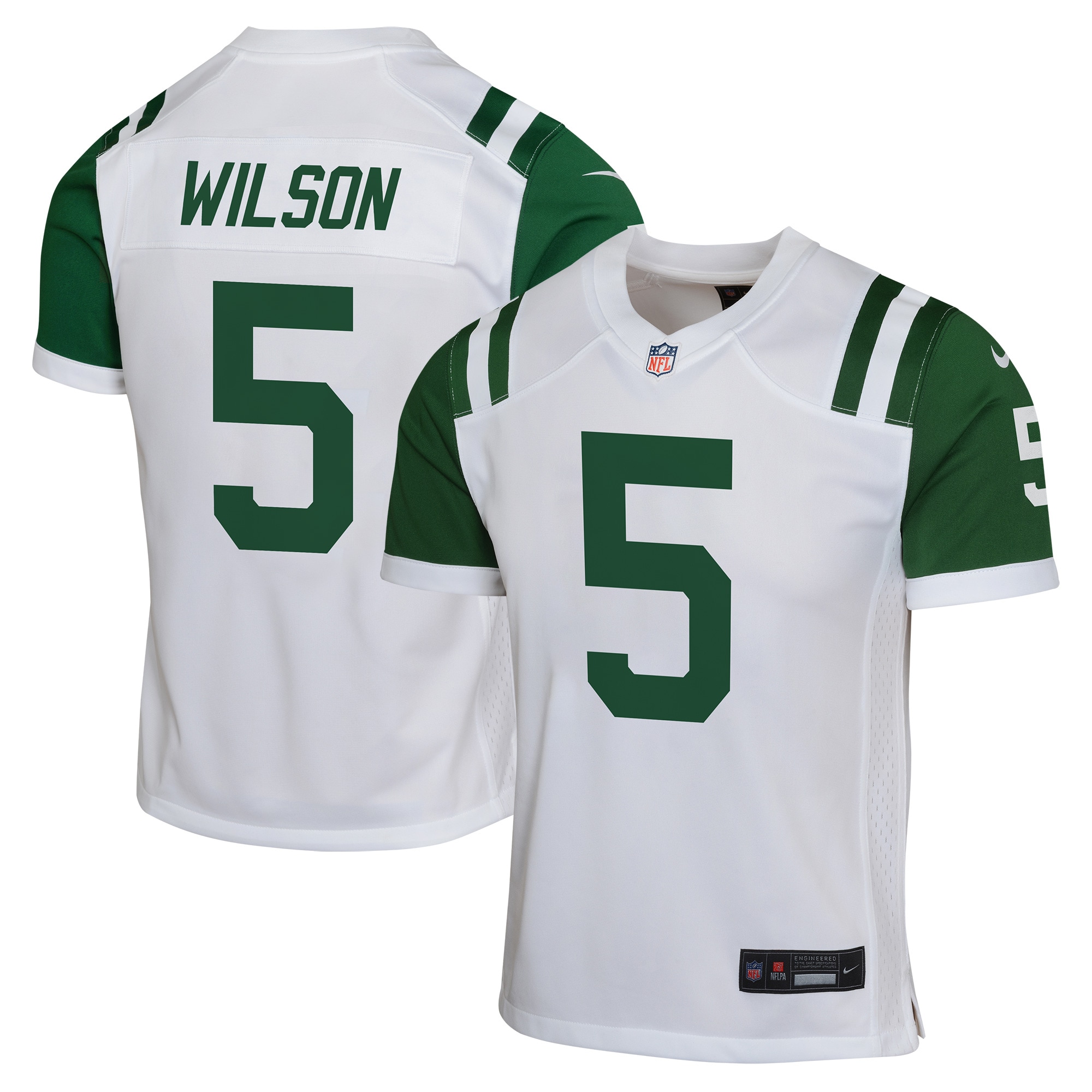Youth New York Jets Garrett Wilson White Classic Alternate Game Jersey JS8004 nicesnker