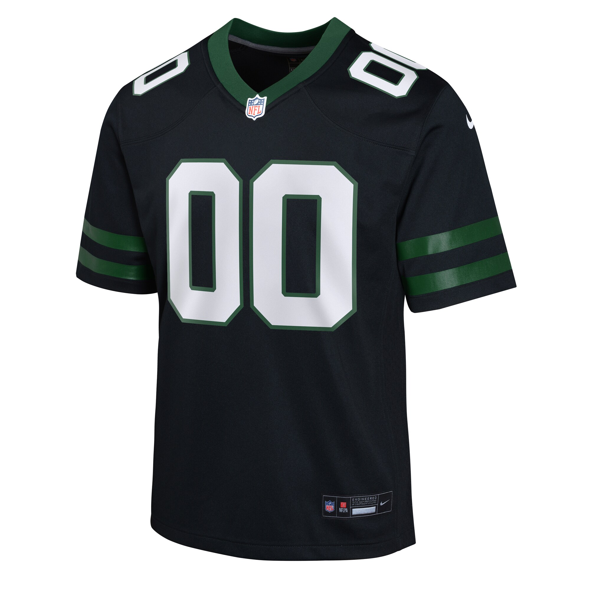 Alternative view of Youth New York Jets Legacy Black Alternate Custom Game Jersey JS7444 nicesnker