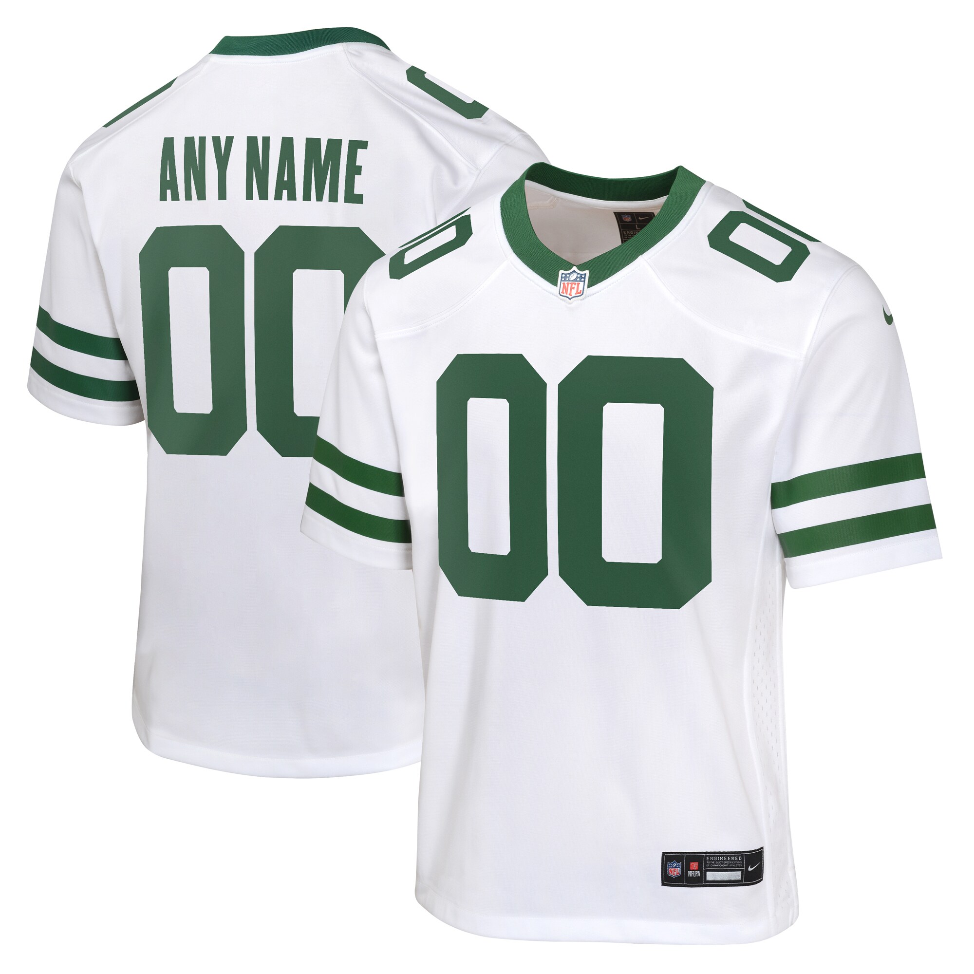 Youth New York Jets Legacy White Custom Game Jersey JS1421 nicesnker