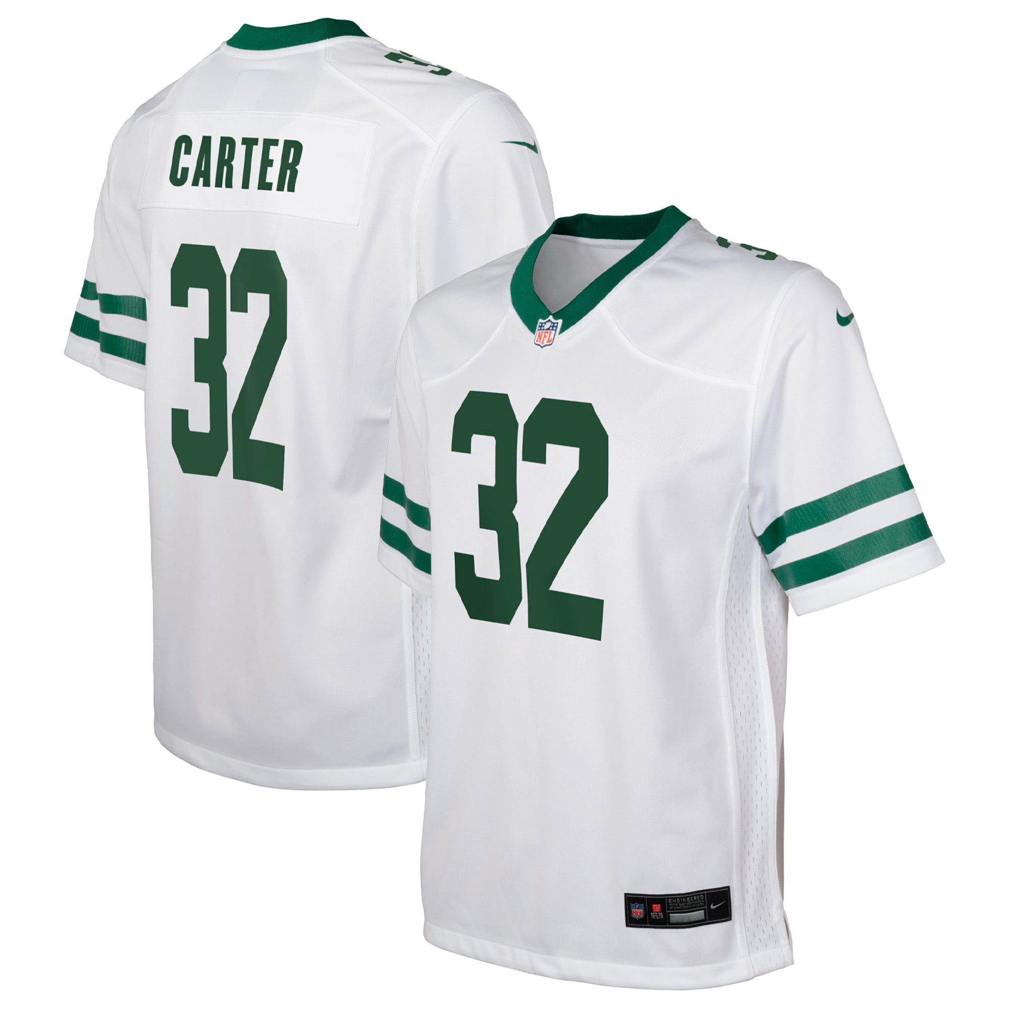 Youth New York Jets Michael Carter Legacy White Game Jersey JS1943 nicesnker