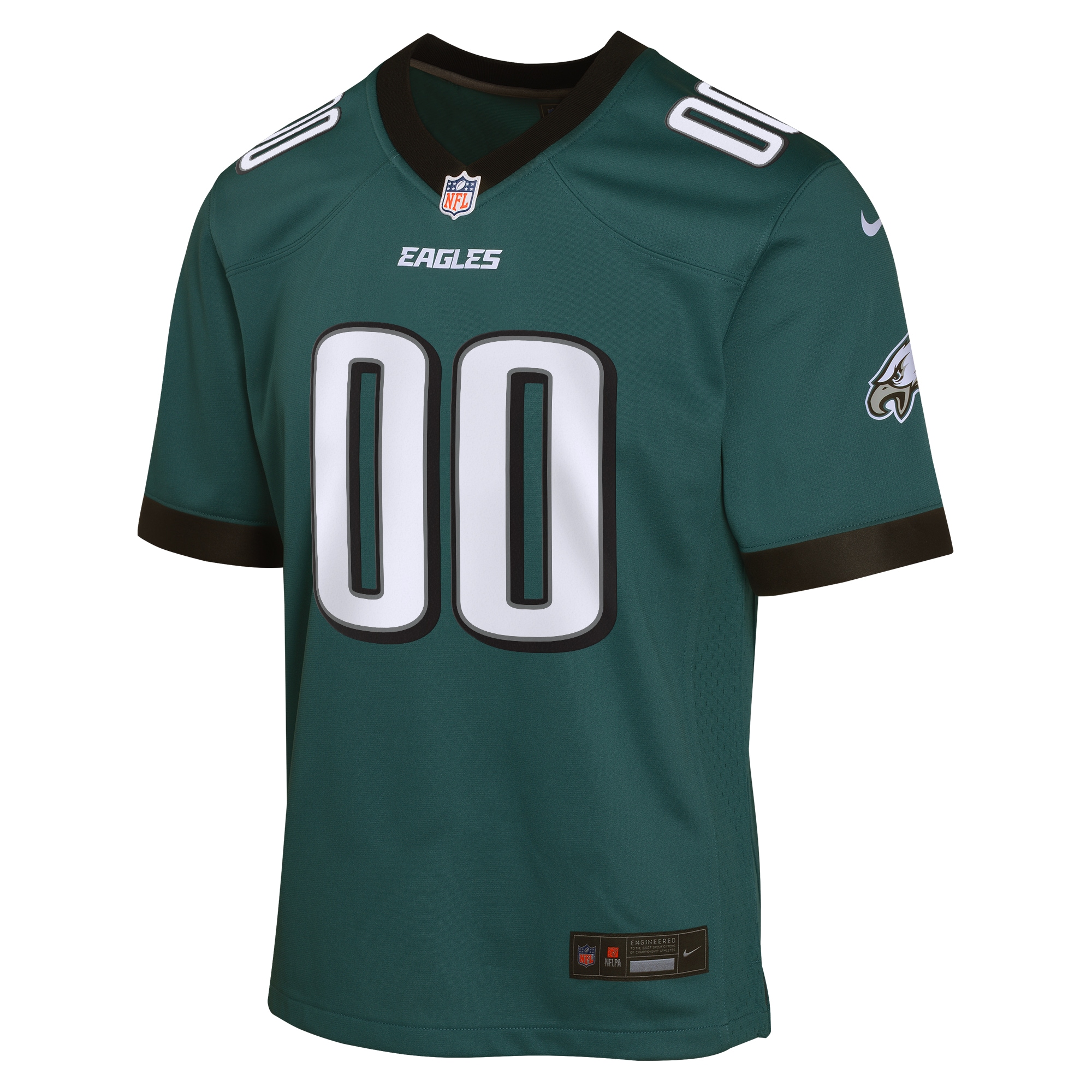 Alternative view of Youth Philadelphia Eagles Midnight Green Custom Game Jersey JS2241 nicesnker