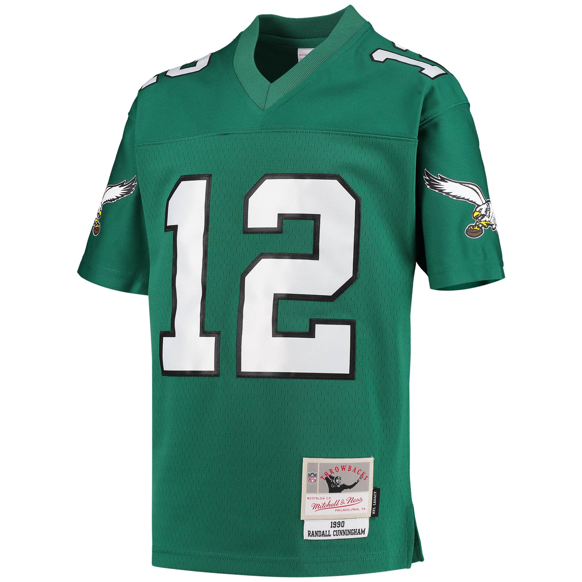 Alternative view of Youth Philadelphia Eagles Randall Cunningham Mitchell & Ness Kelly Green 1990 Retired Player Legacy Jersey JS4623 nicesnker