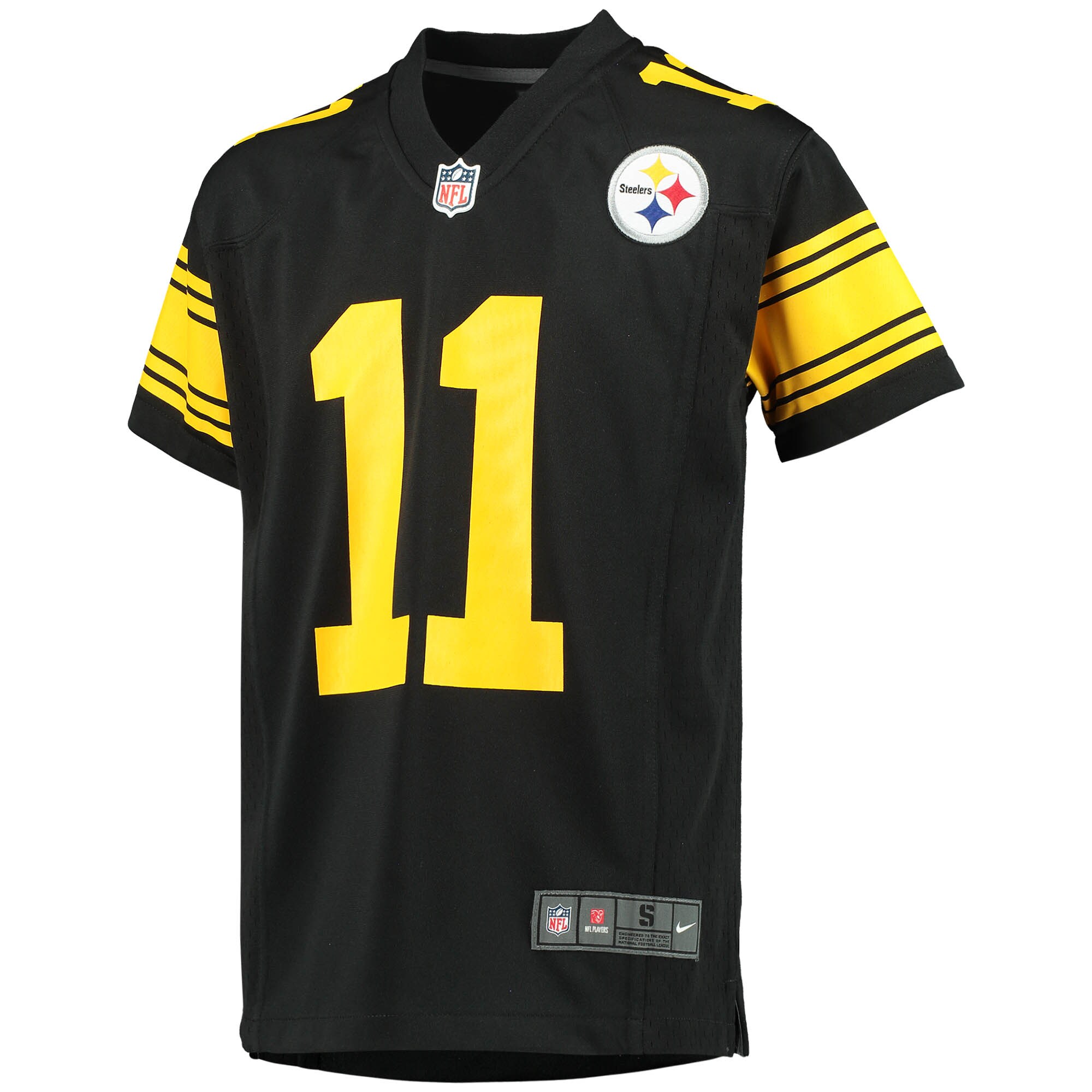 Alternative view of Youth Pittsburgh Steelers Chase Claypool Black Alternate Player Game Jersey JS3188 nicesnker