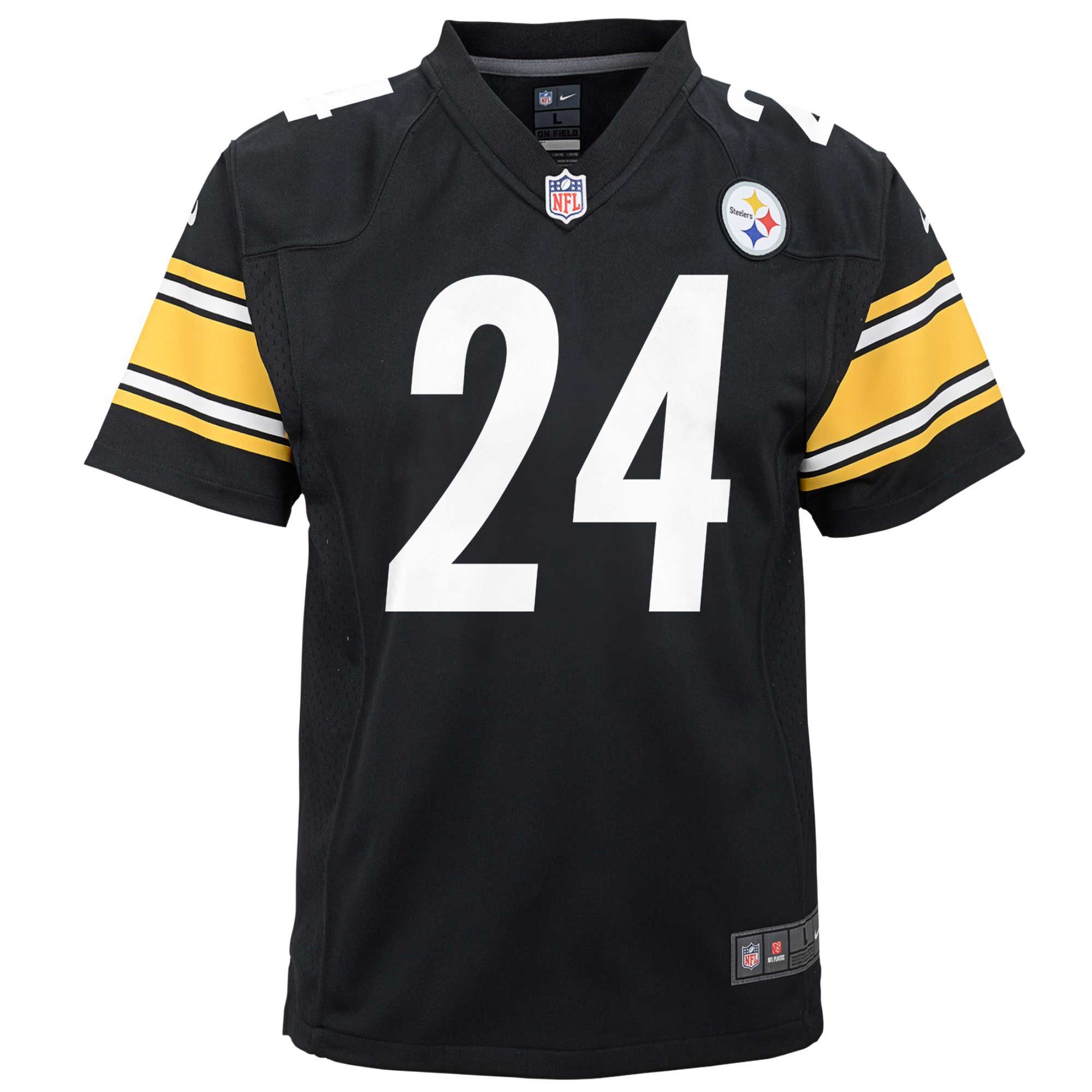 Alternative view of Youth Pittsburgh Steelers Joey Porter Jr. Black Game Jersey JS8935 nicesnker