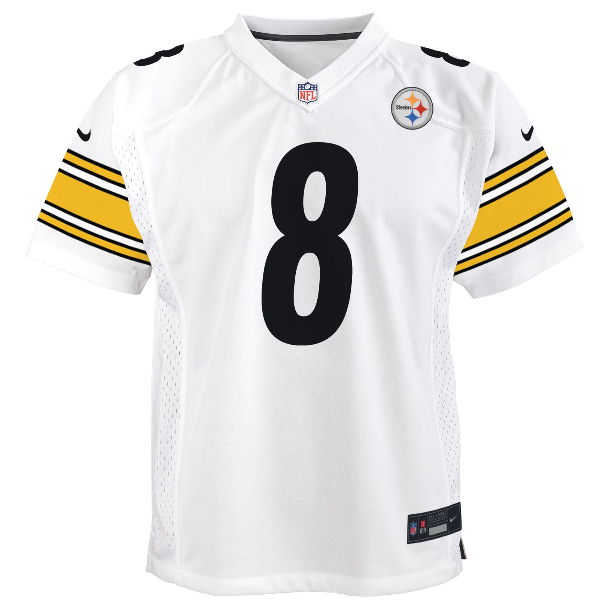 Alternative view of Youth Pittsburgh Steelers Kenny Pickett White Game Jersey JS6681 nicesnker