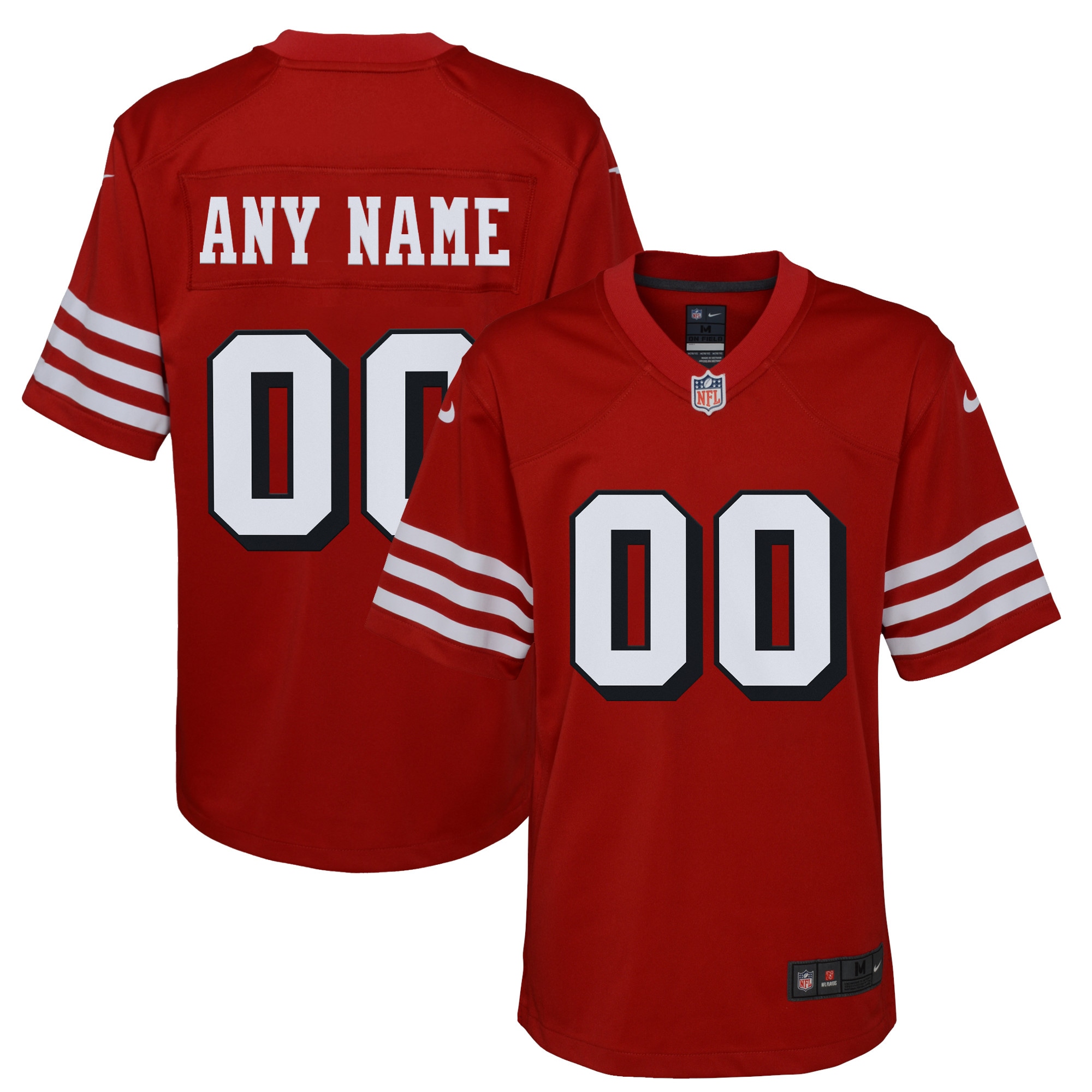 Youth San Francisco 49ers Scarlet Alternate Custom Game Jersey JS2760 nicesnker