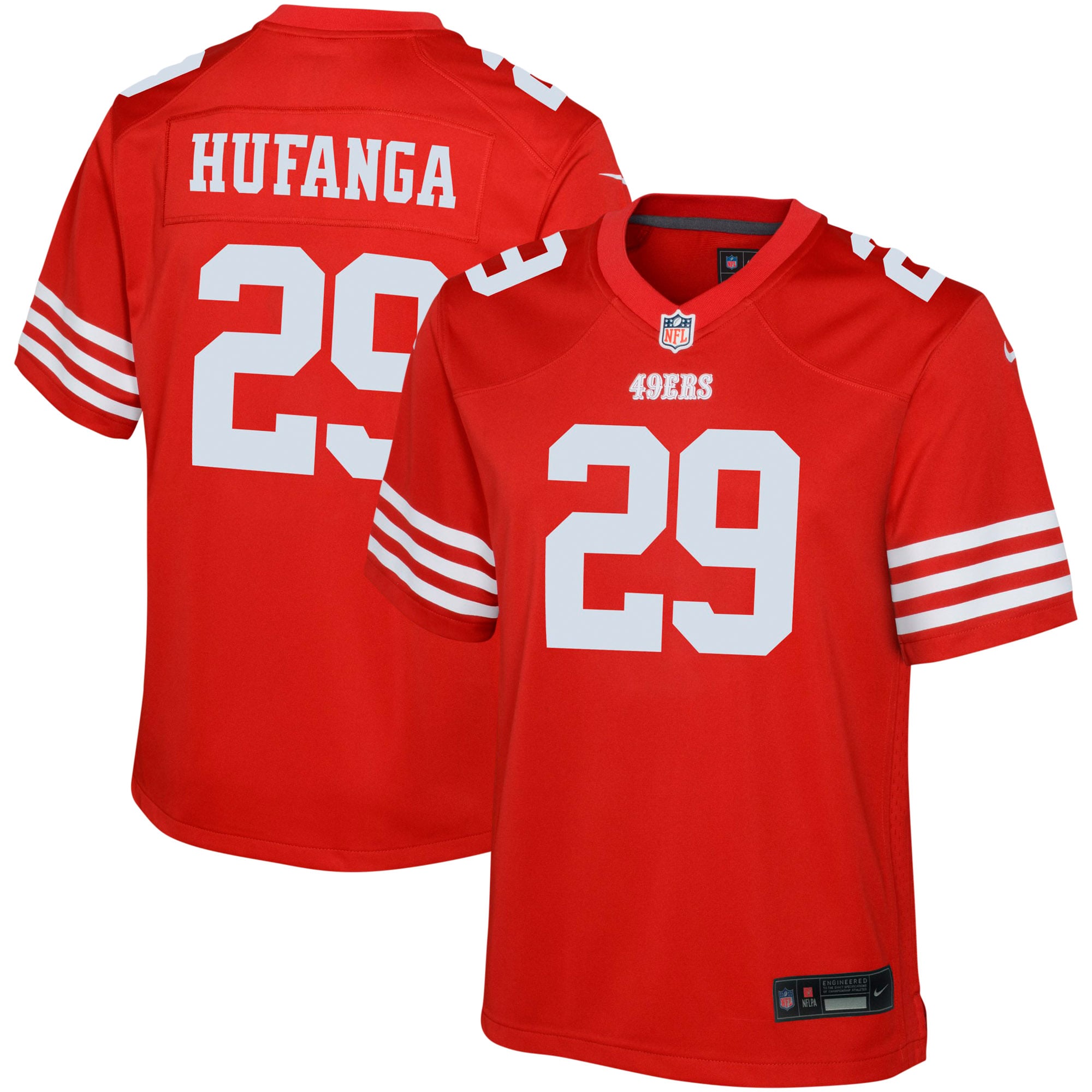 Youth San Francisco 49ers Talanoa Hufanga Scarlet Game Jersey JS5386 nicesnker