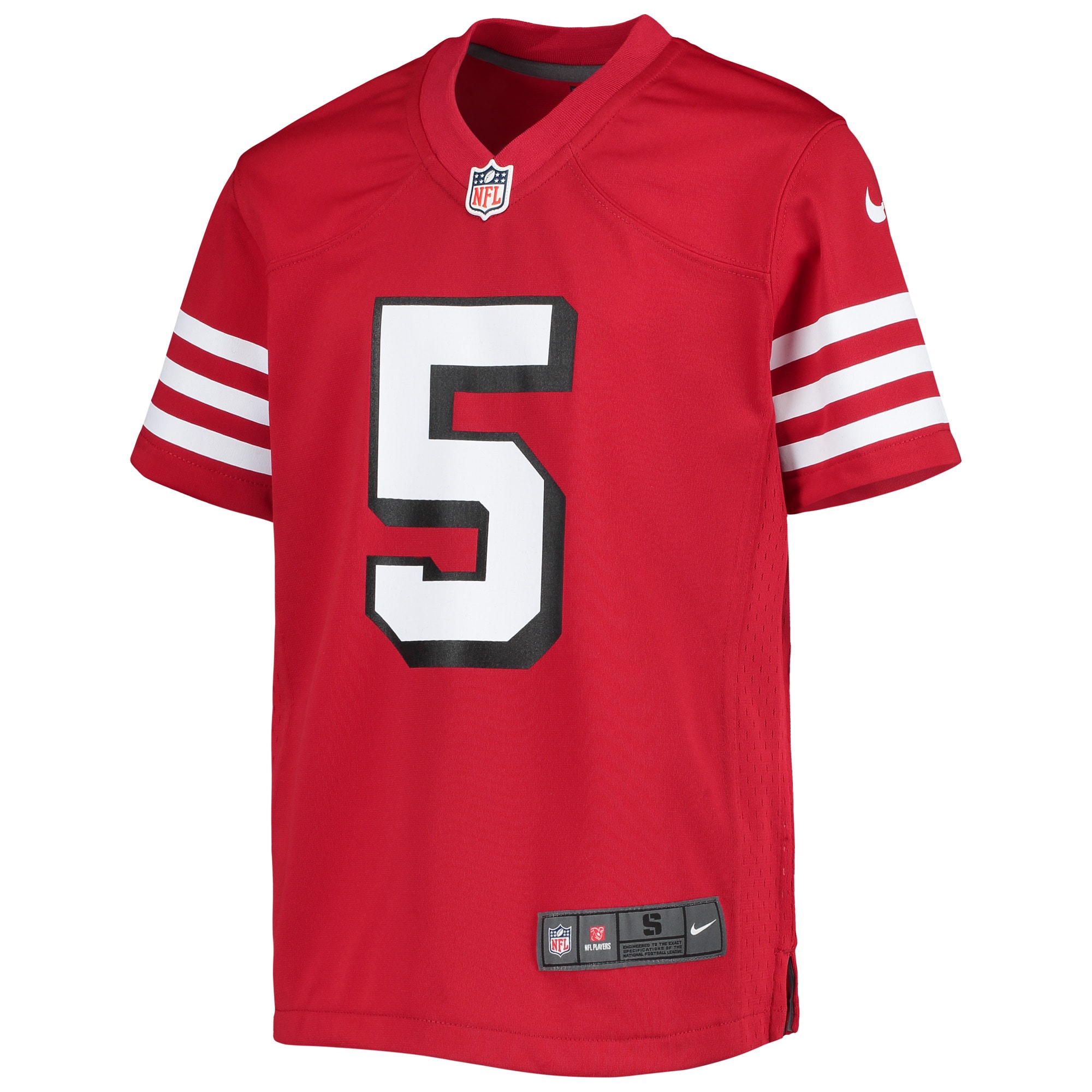 Alternative view of Youth San Francisco 49ers Trey Lance Scarlet Game Jersey JS3516 nicesnker