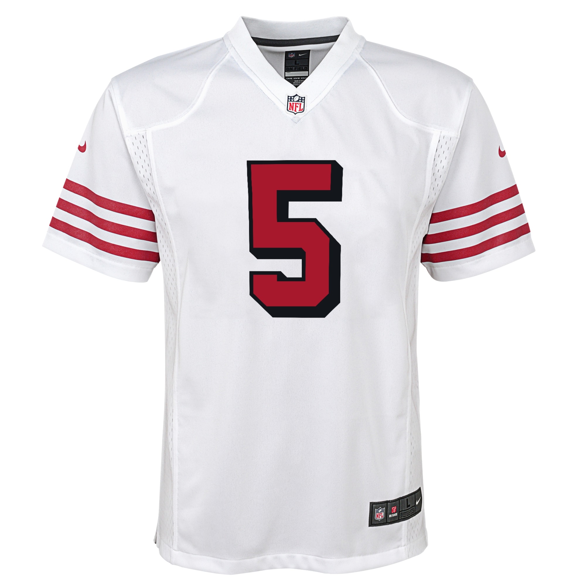 Alternative view of Youth San Francisco 49ers Trey Lance White Game Jersey JS3555 nicesnker