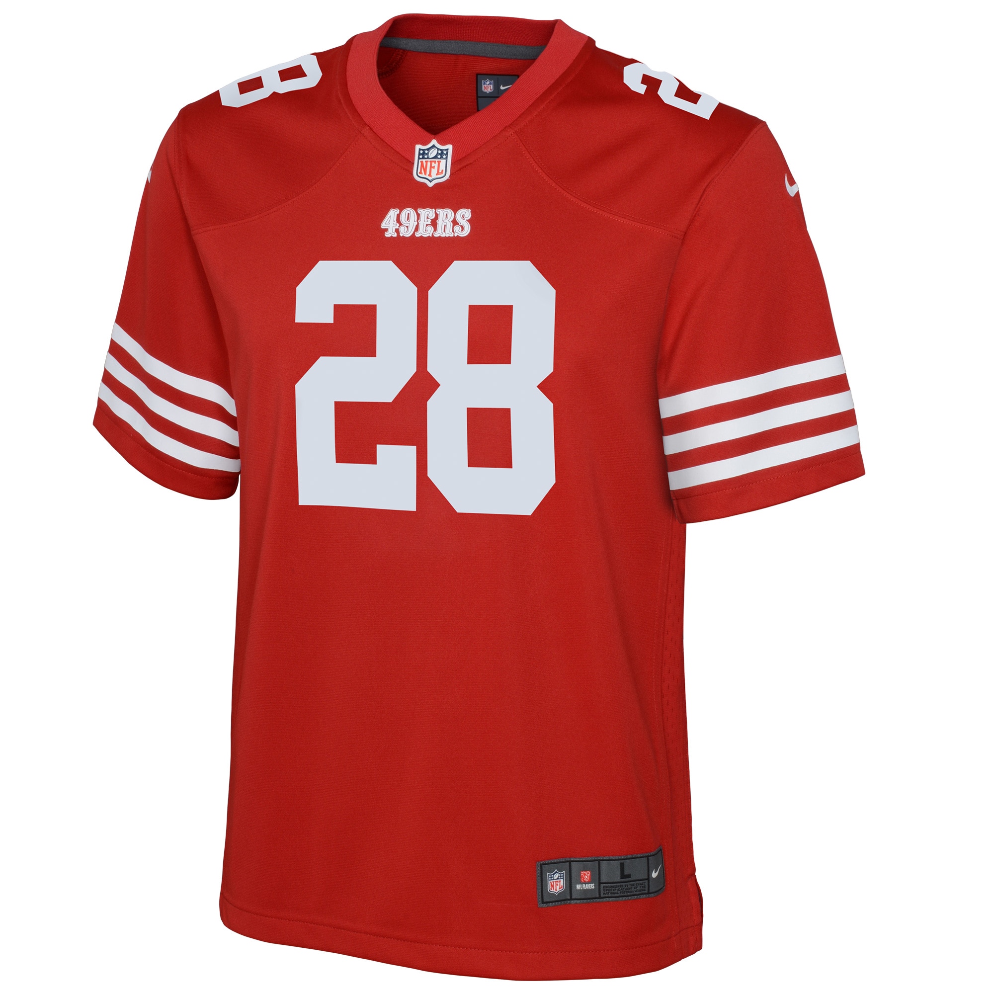 Alternative view of Youth San Francisco 49ers Trey Sermon Scarlet Game Jersey JS5360 nicesnker