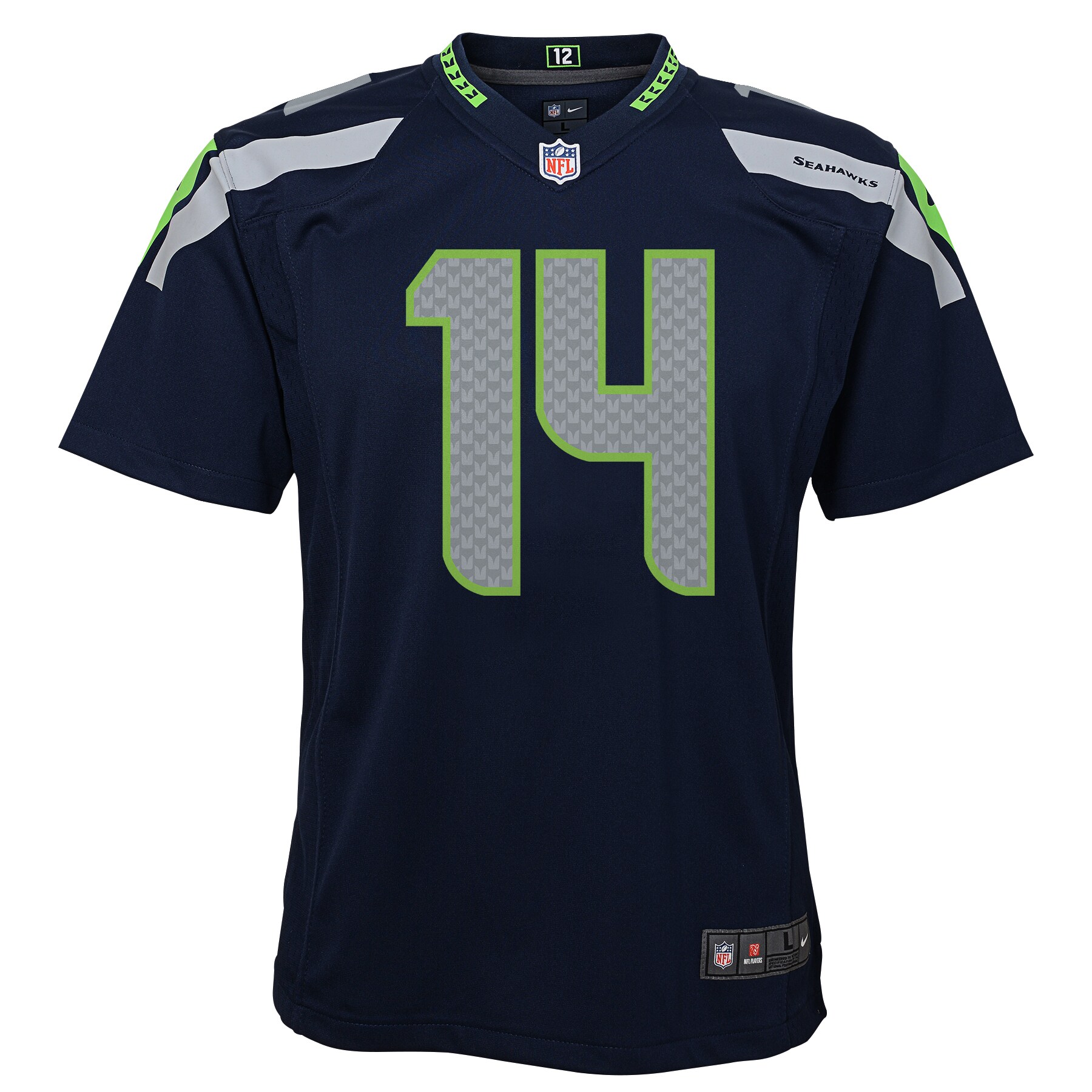 Alternative view of Youth Seattle Seahawks DK Metcalf Navy Game Jersey JS5165 nicesnker