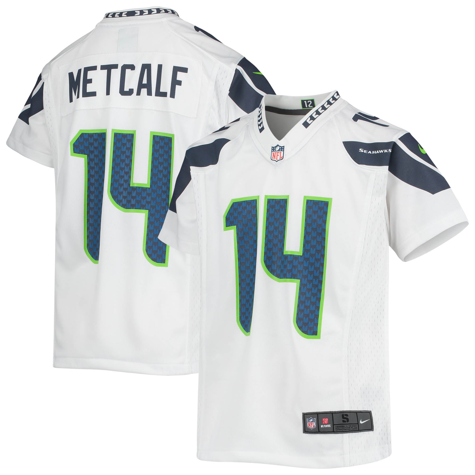 Youth Seattle Seahawks DK Metcalf White Game Jersey JS6605 nicesnker