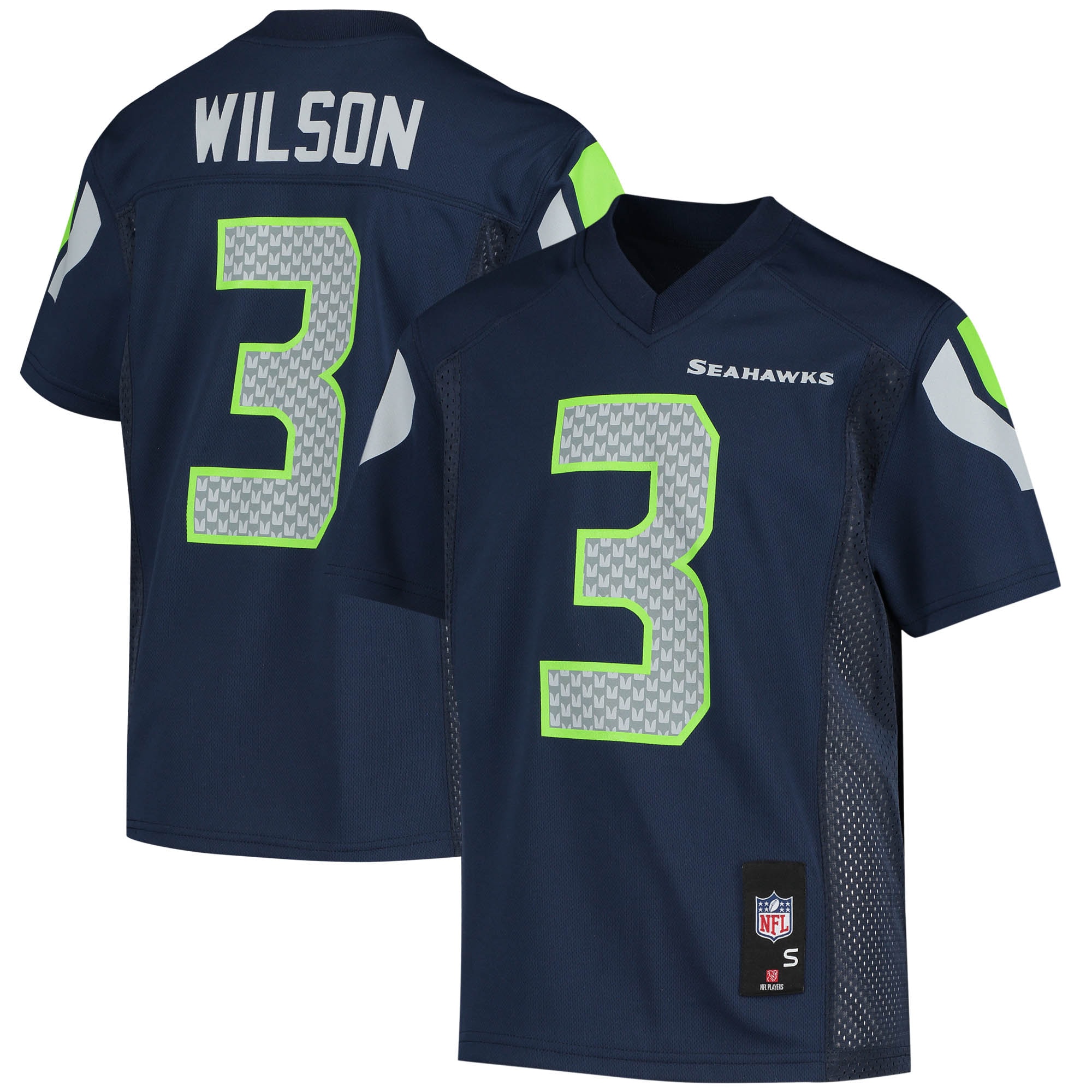 Youth Seattle Seahawks Russell Wilson College Navy Player Jersey JS9925 nicesnker