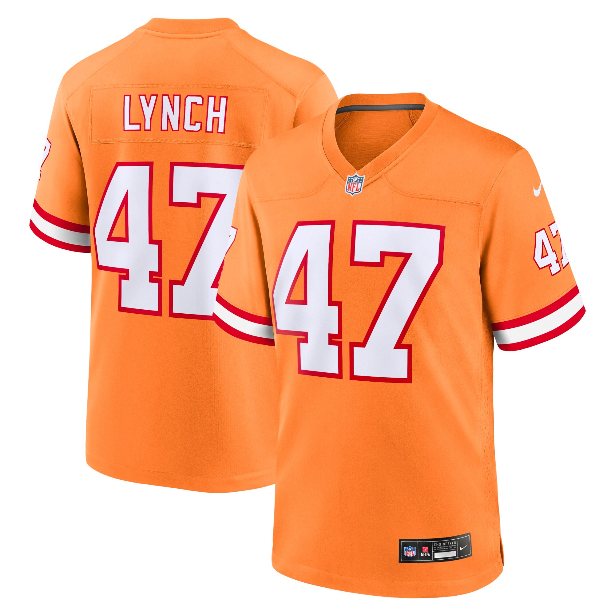 Youth Tampa Bay Buccaneers John Lynch Orange Retired Player Game Jersey JS2102 nicesnker