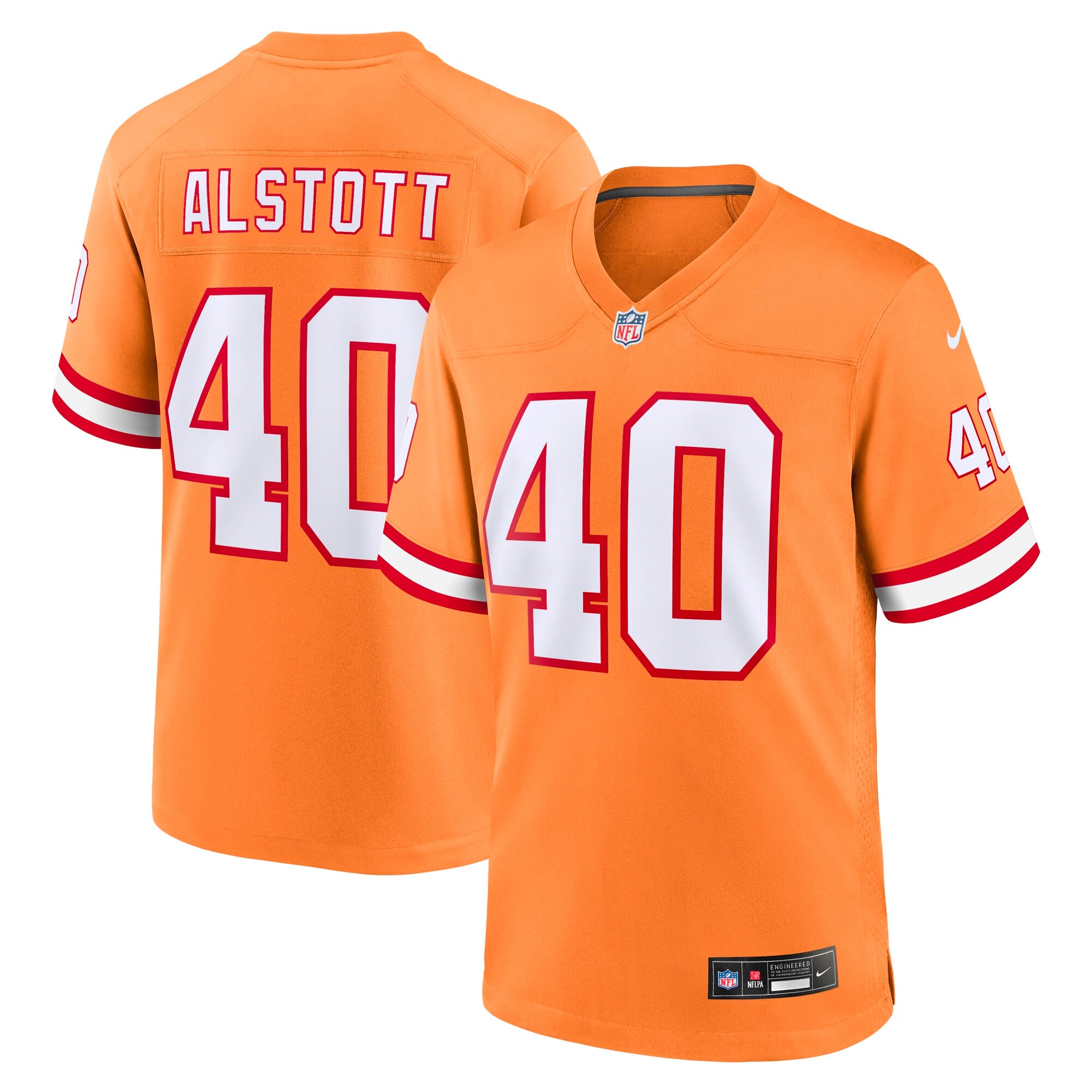 Youth Tampa Bay Buccaneers Mike Alstott Orange Retired Player Game Jersey JS7373 nicesnker