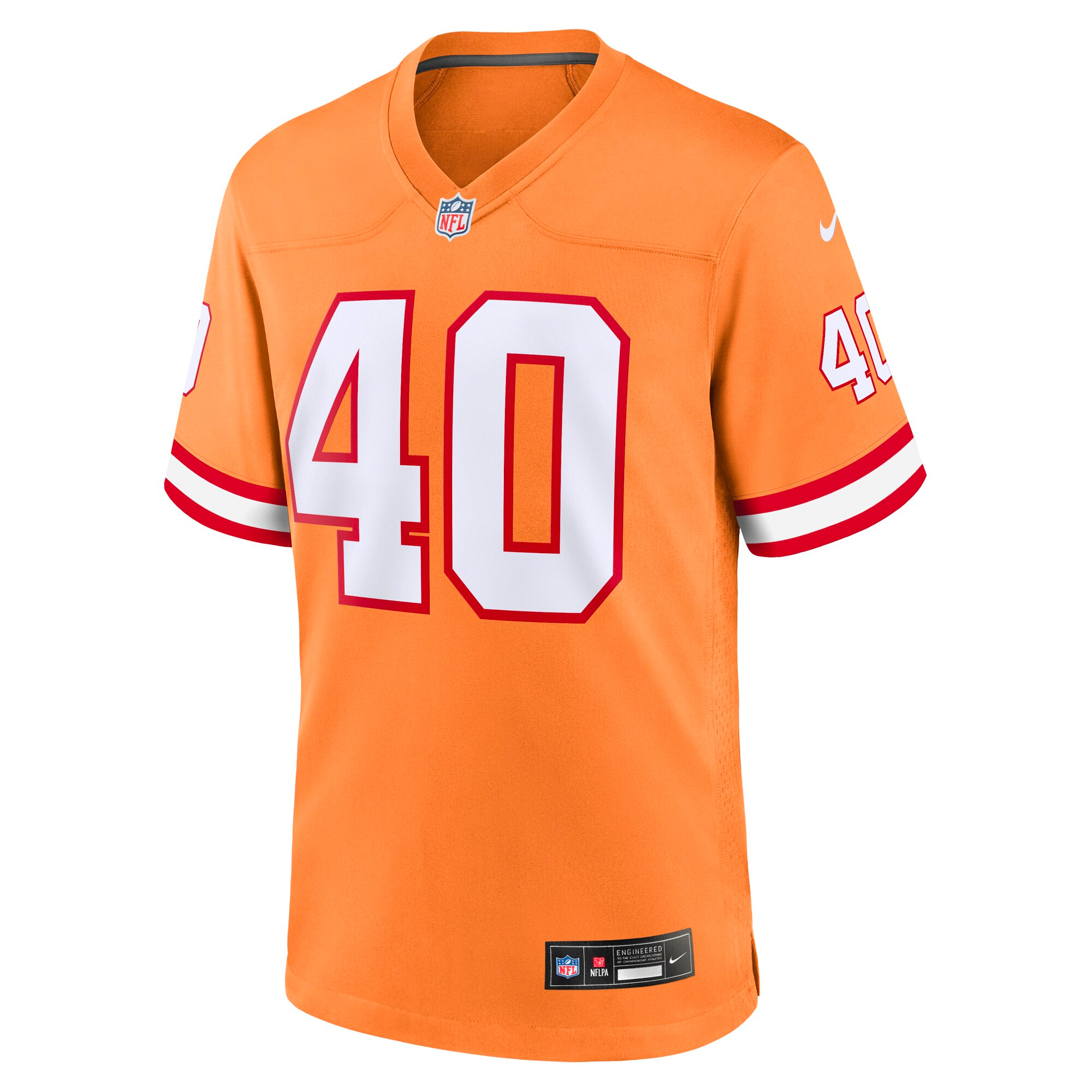 Alternative view of Youth Tampa Bay Buccaneers Mike Alstott Orange Retired Player Game Jersey JS7373 nicesnker