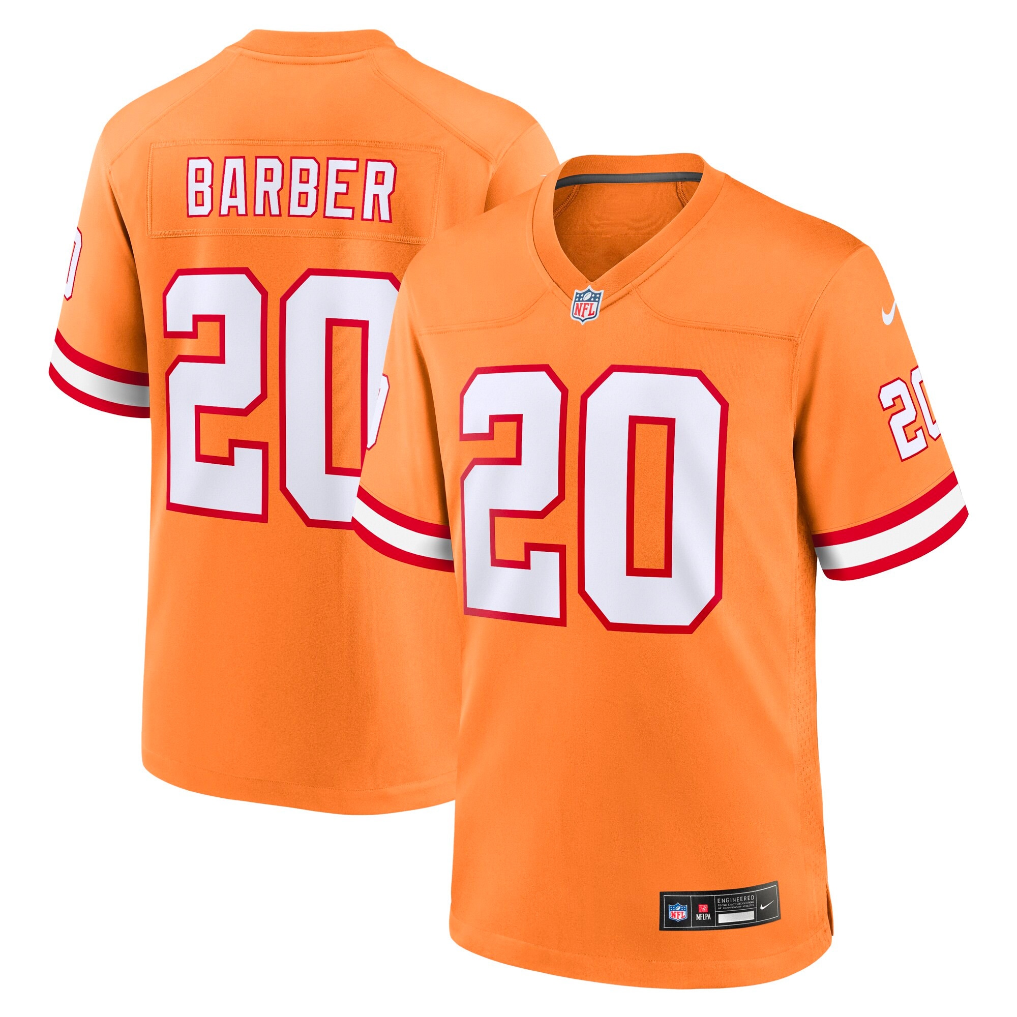 Youth Tampa Bay Buccaneers Ronde Barber Orange Retired Player Game Jersey JS1872 nicesnker