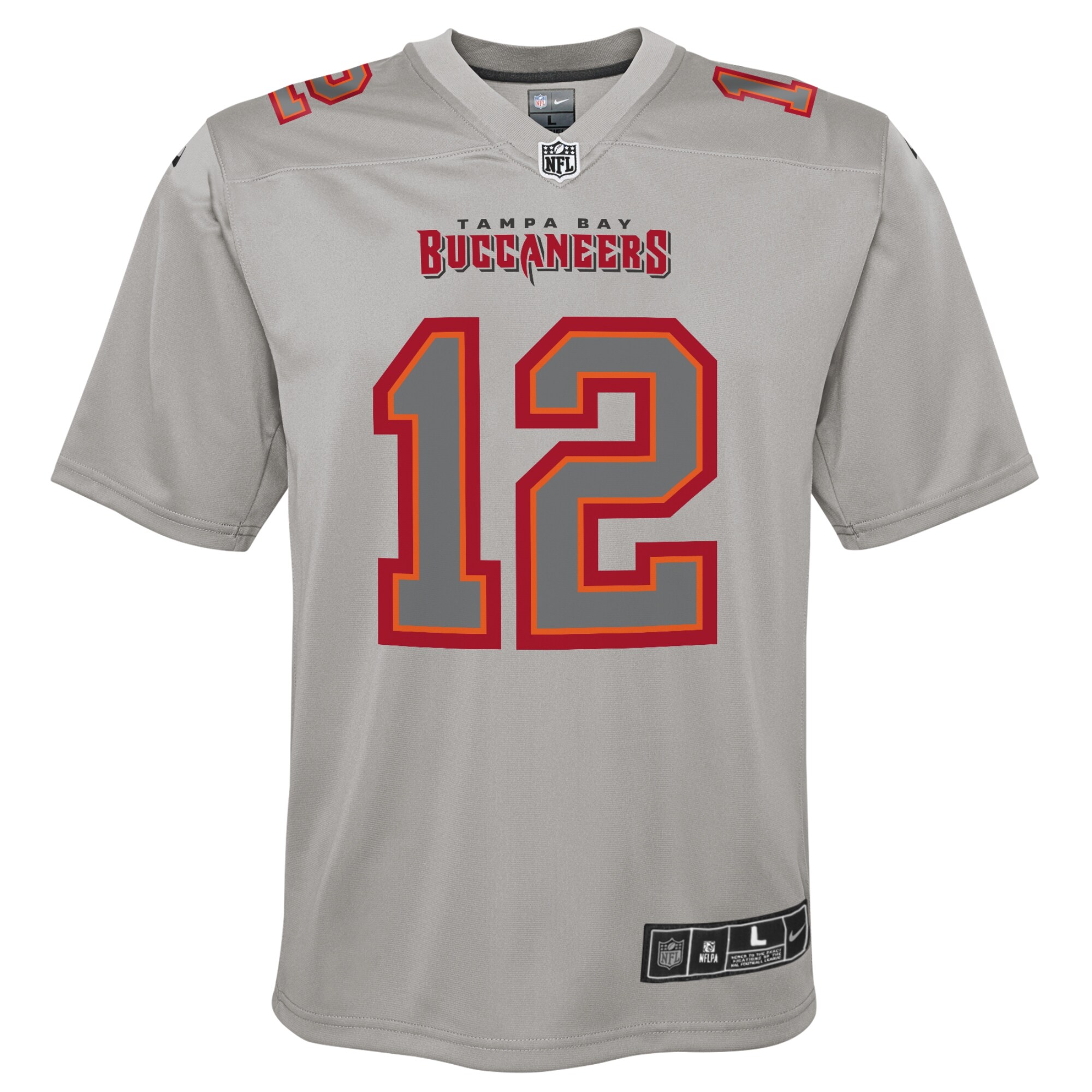 Alternative view of Youth Tampa Bay Buccaneers Tom Brady Gray Atmosphere Game Jersey JS2892 nicesnker
