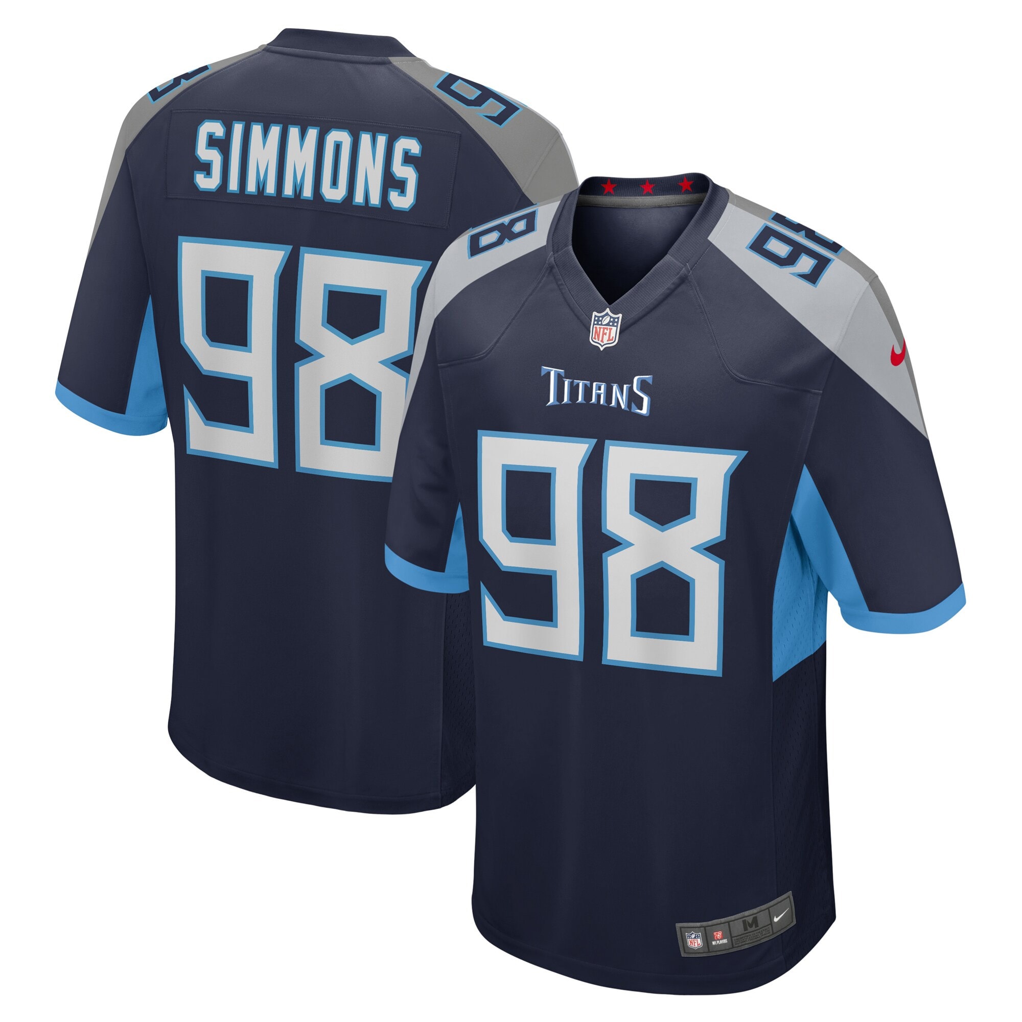 Youth Tennessee Titans Jeffery Simmons Navy Team Game Jersey JS8544 nicesnker