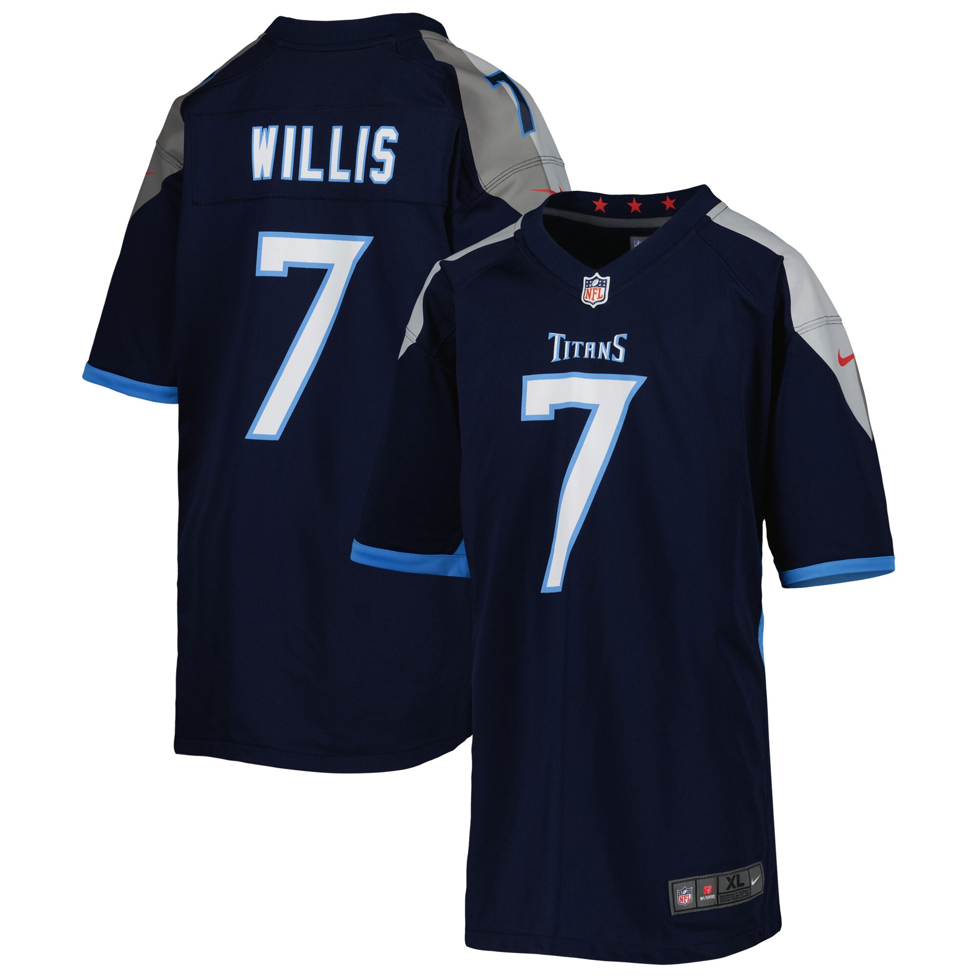 Youth Tennessee Titans Malik Willis Navy Game Jersey JS4999 nicesnker