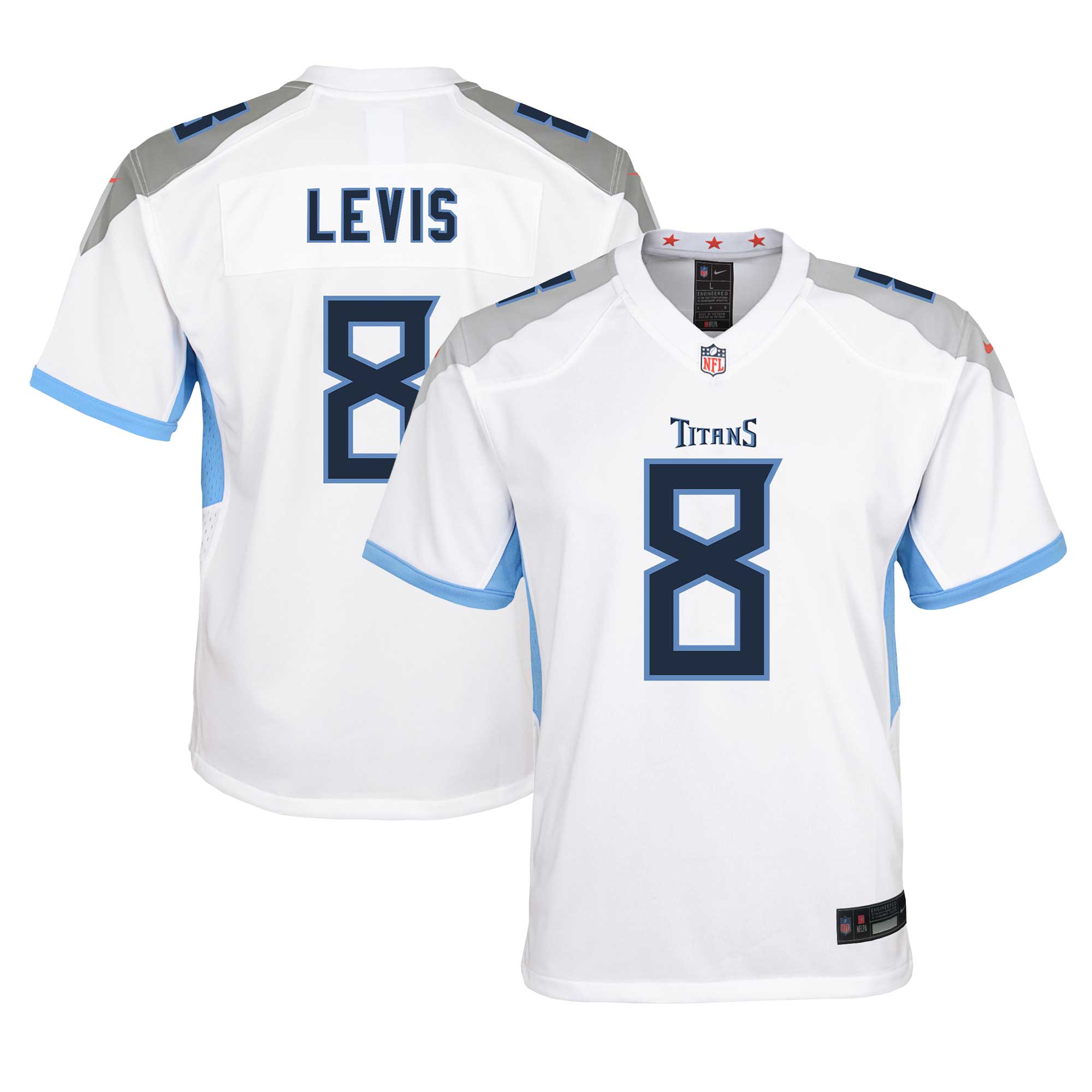 Youth Tennessee Titans Will Levis White Player Game Jersey JS4163 nicesnker
