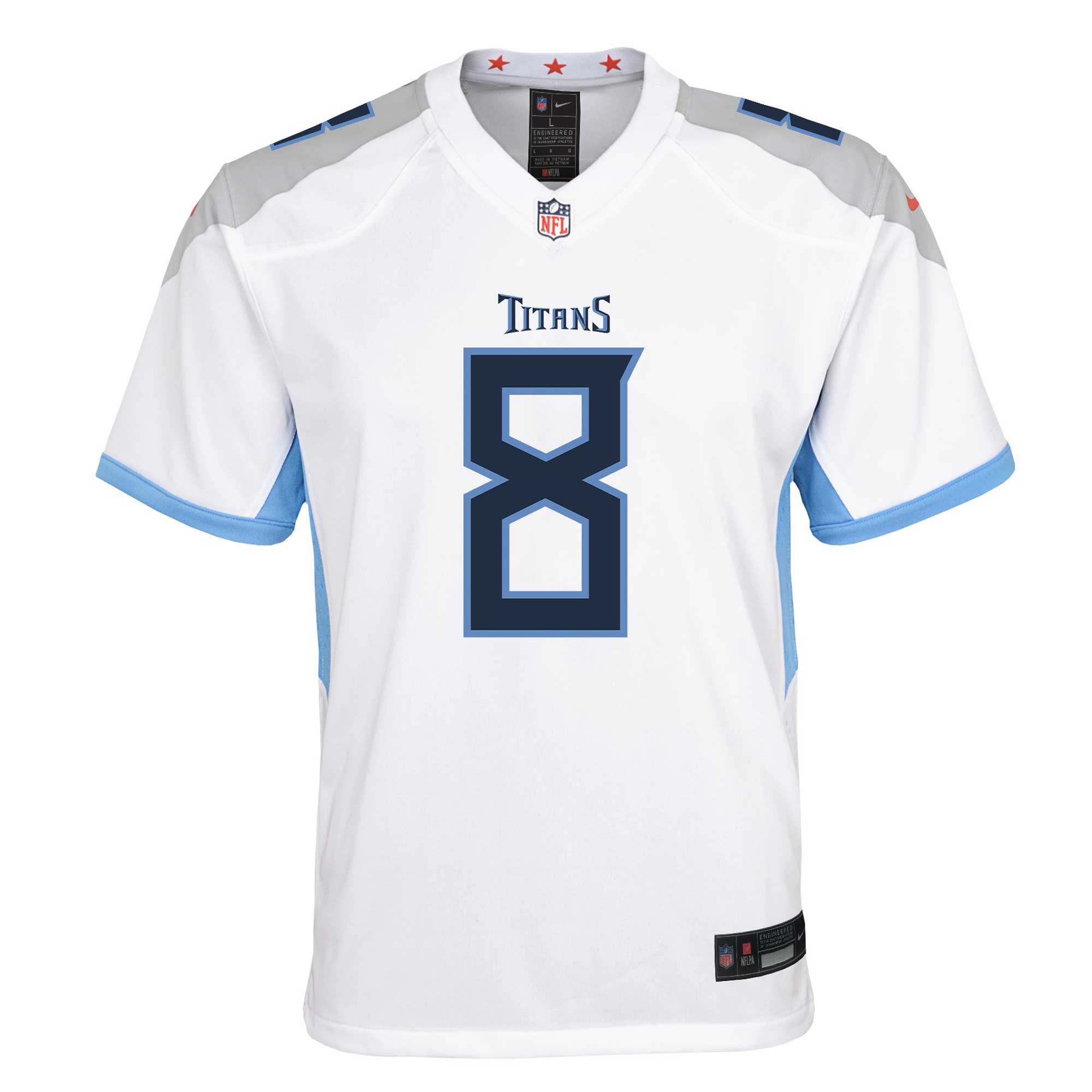 Alternative view of Youth Tennessee Titans Will Levis White Player Game Jersey JS4163 nicesnker